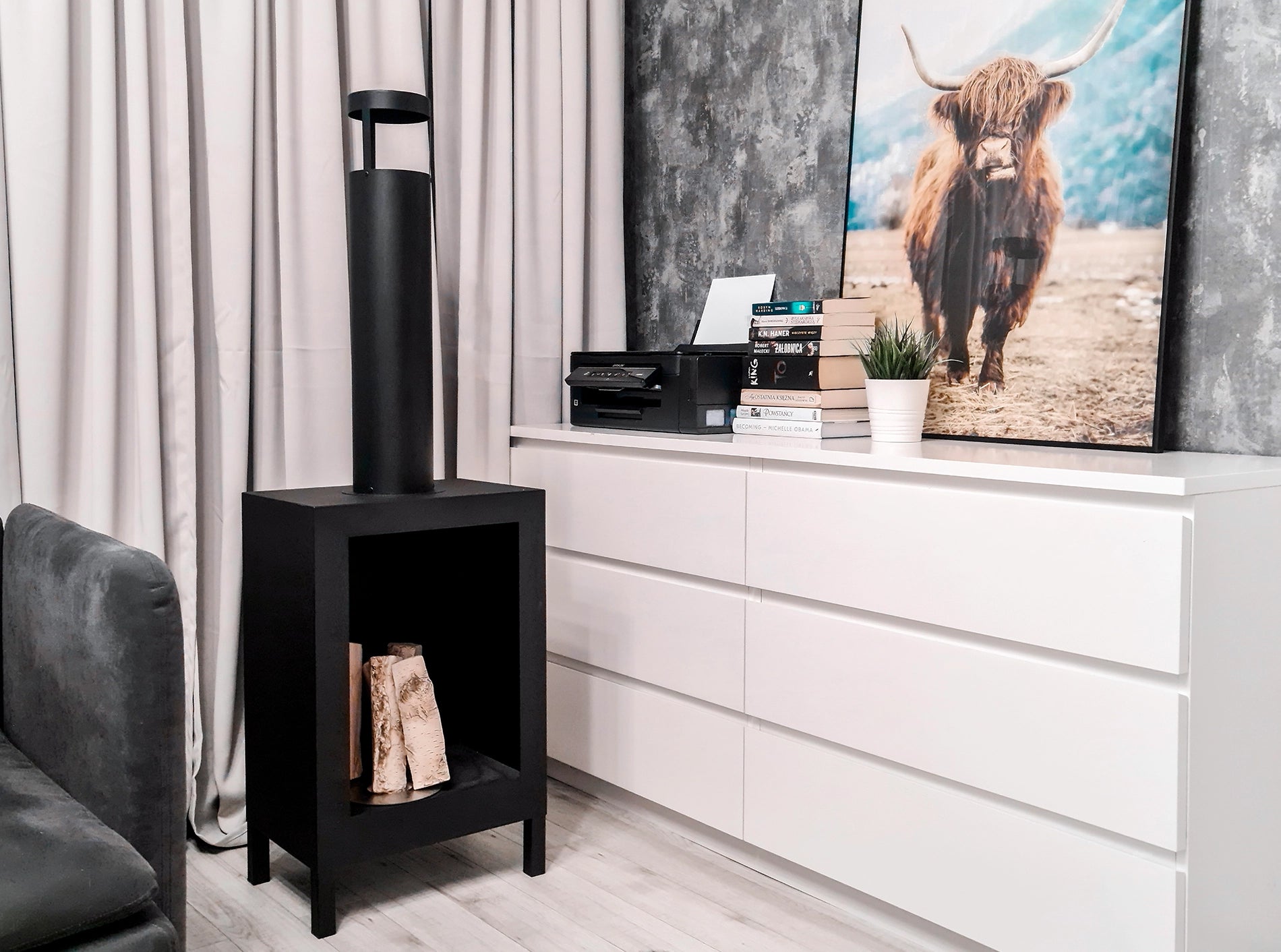 Biofireplace freestanding Kozen black matte