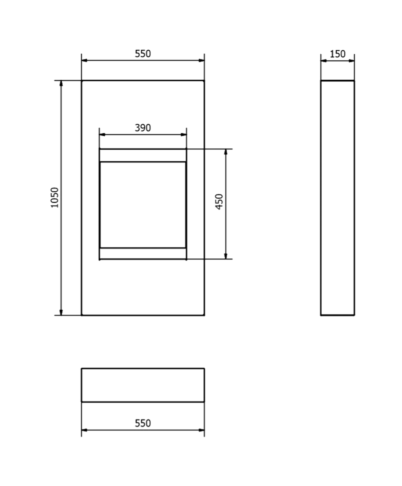 Biofireplace portal Modern black structural matte