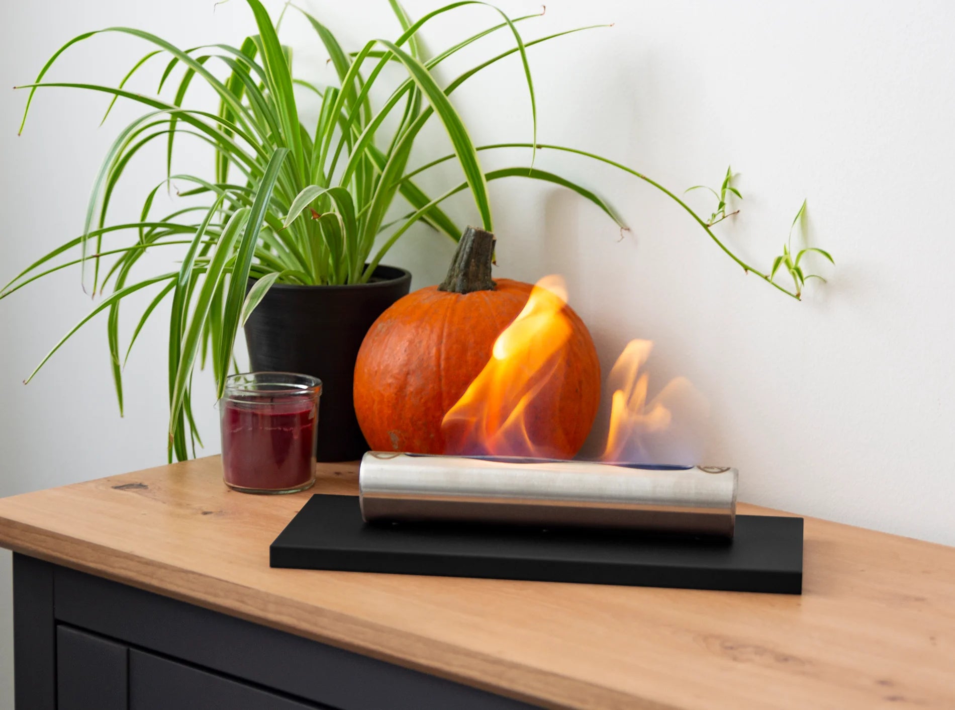 Biofireplace freestanding Stainless black matte