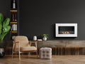 Biofireplace Wall-mounted with glass 650x400 BOX white structural matte