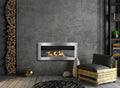 Biofireplace Wall-mounted with glass 900x400 inox-silver