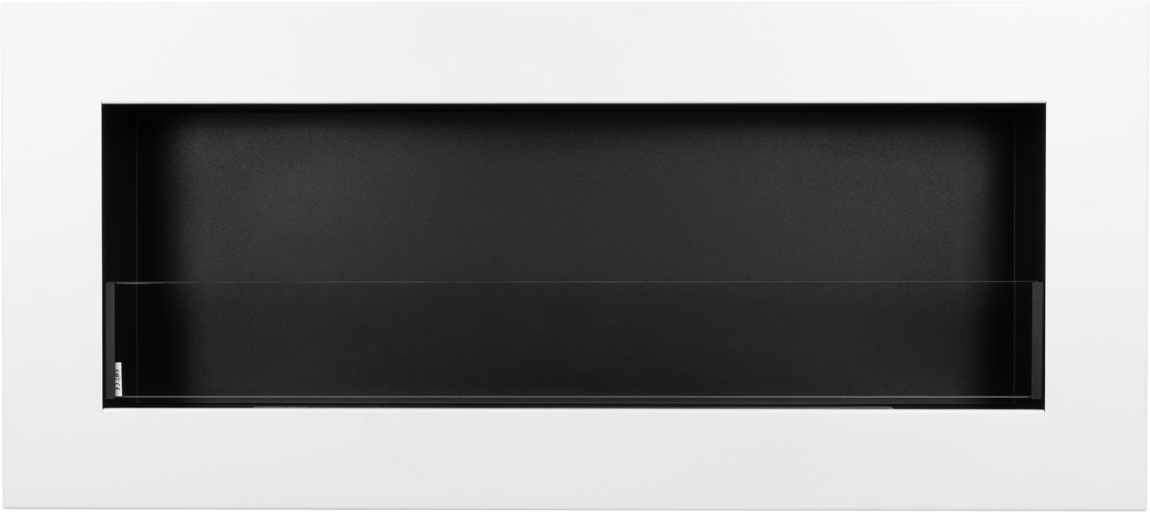 Biofireplace Wall-mounted with glass 900x400 Box white structural matte