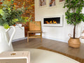 Biofireplace Wall-mounted with glass 900x400 Box white structural matte
