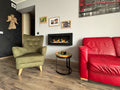 Biofireplace Wall-mounted with glass 900x400 Box black structural matte