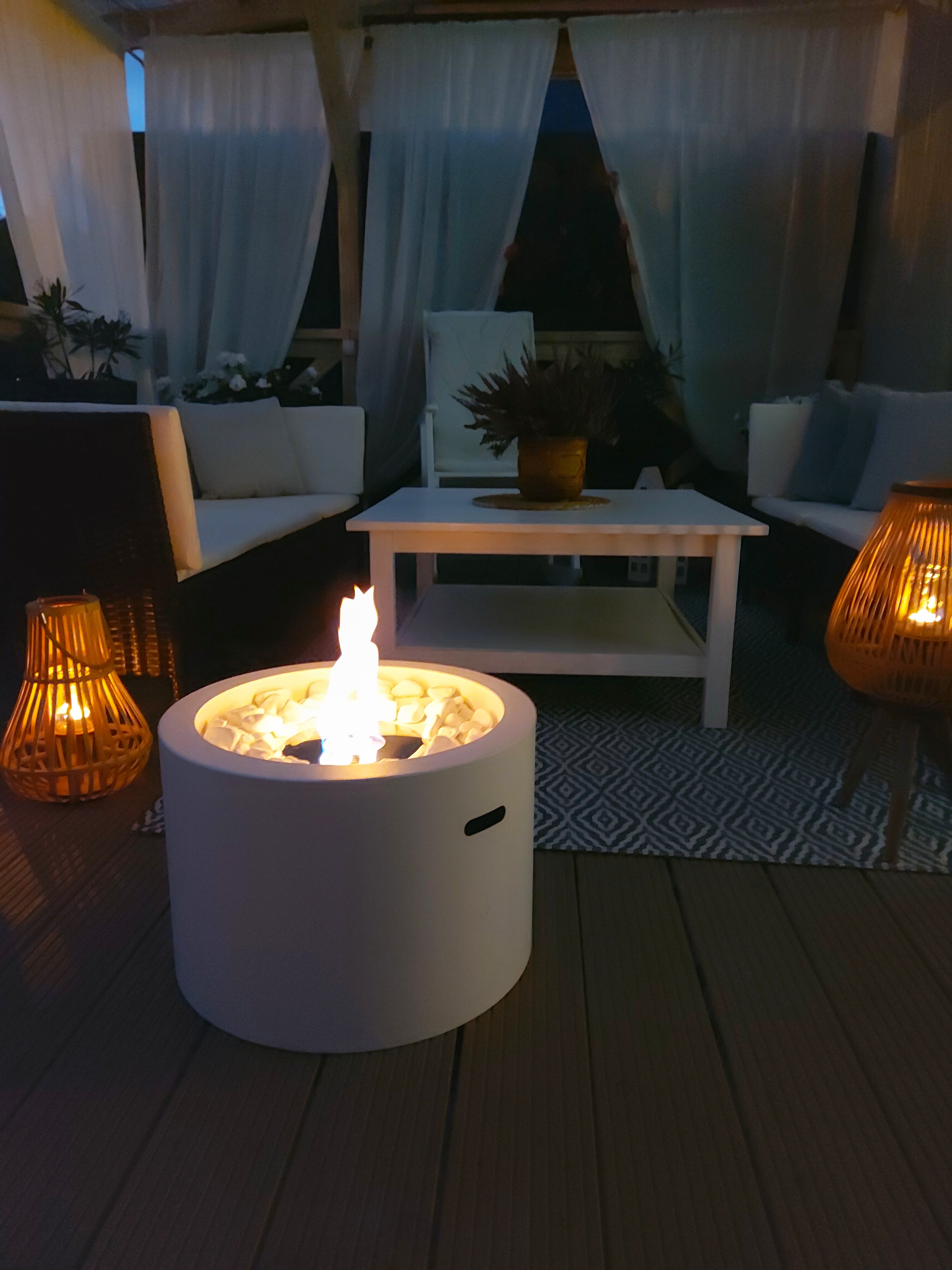 Biofireplace freestanding Moon white matte