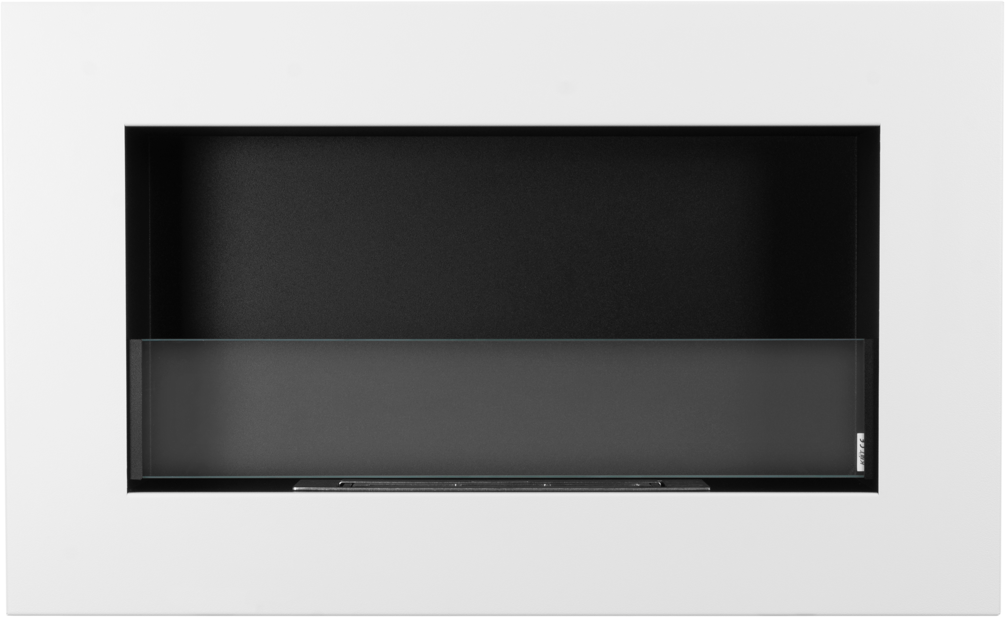 Biofireplace Wall-mounted with glass 650x400 BOX white structural matte