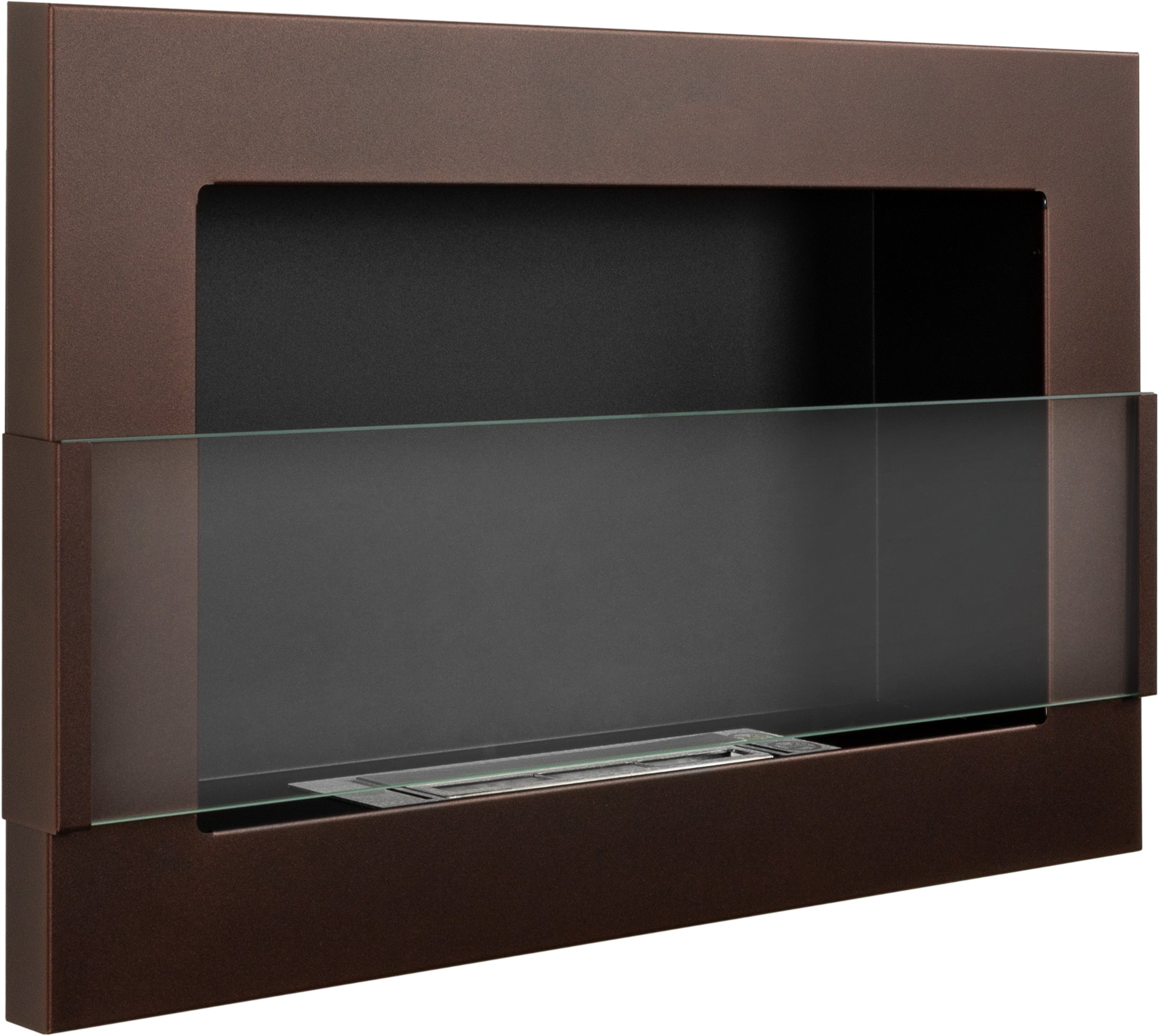 Biofireplace Wall-mounted with glass 650x400 brown
