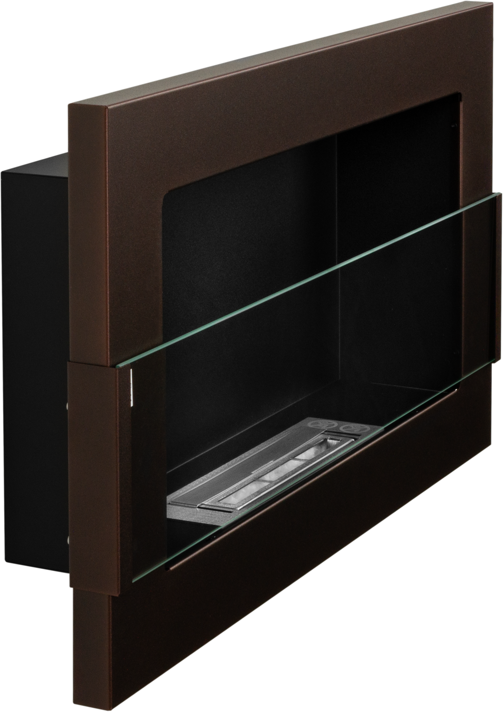 Biofireplace Wall-mounted with glass 650x400 brown