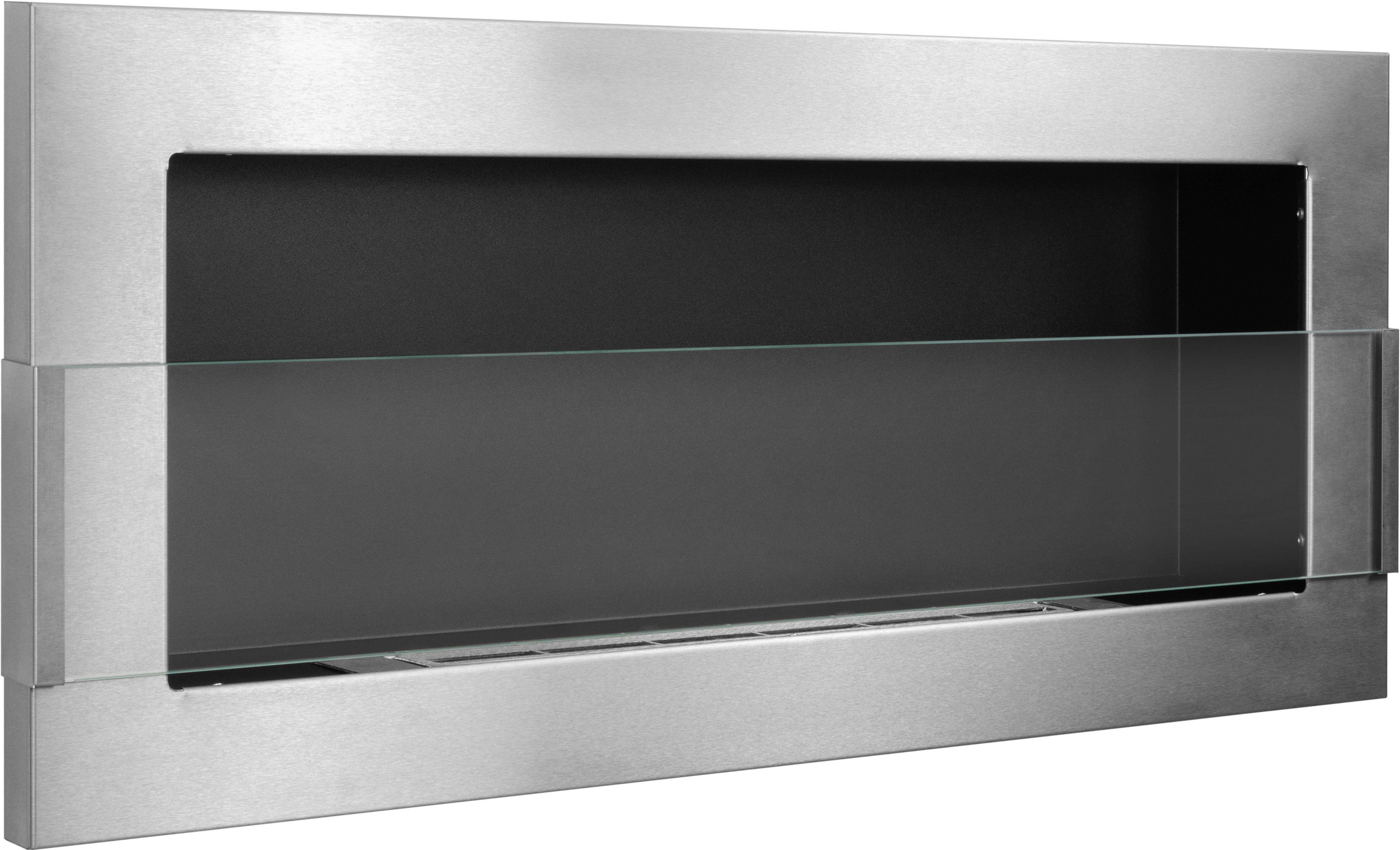 Biofireplace Wall-mounted with glass 900x400 inox-silver