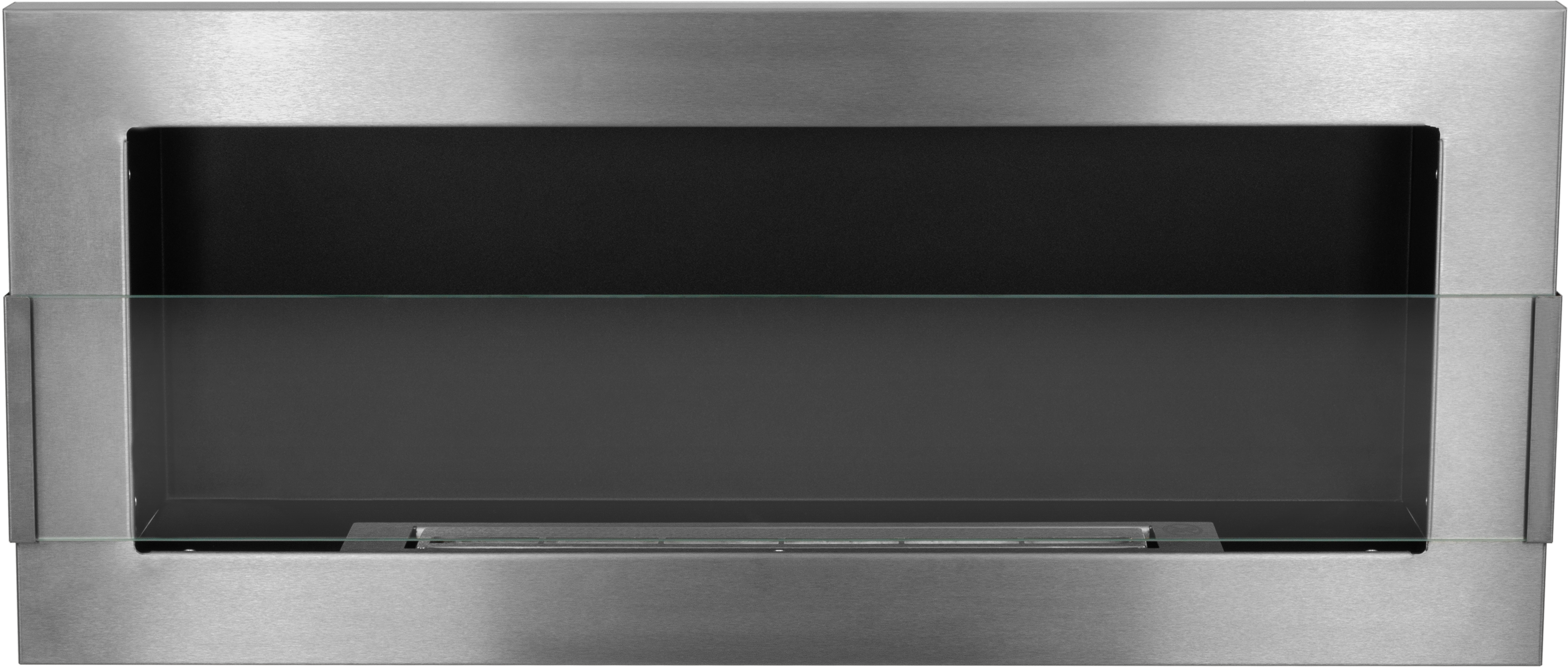 Biofireplace Wall-mounted with glass 900x400 inox-silver