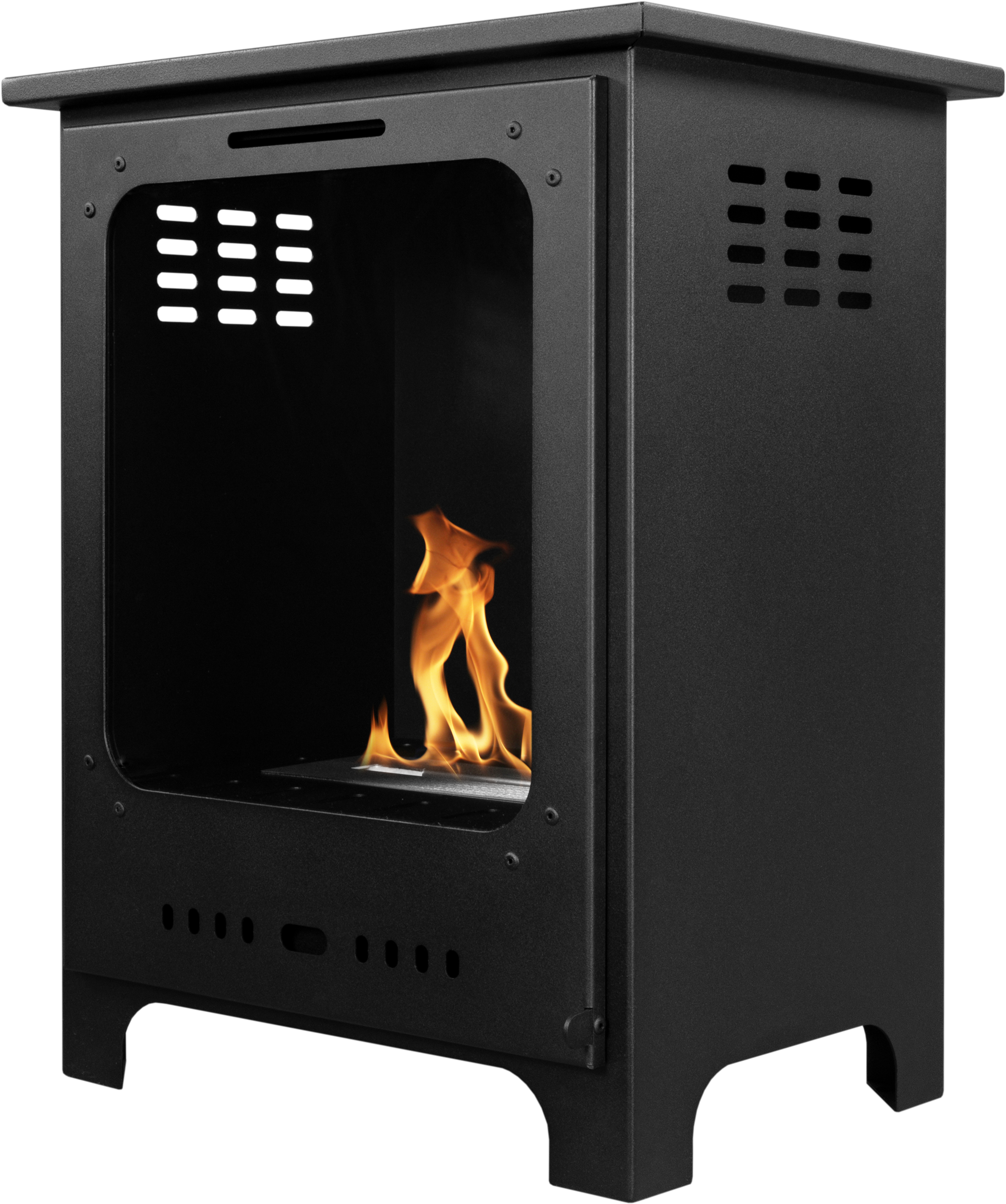 Biofireplace freestanding Koza Mini black matte with glass