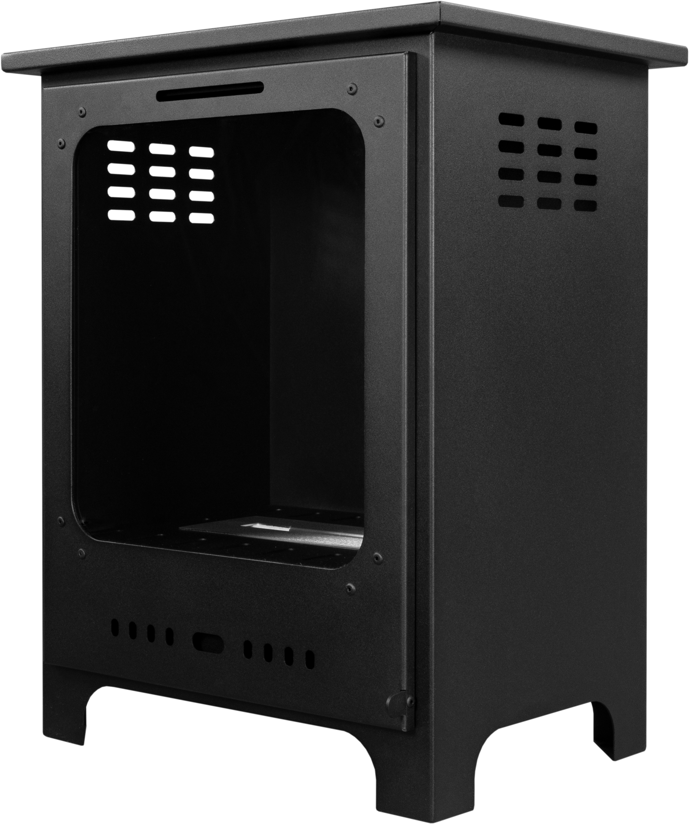 Biofireplace freestanding Koza Mini black matte with glass