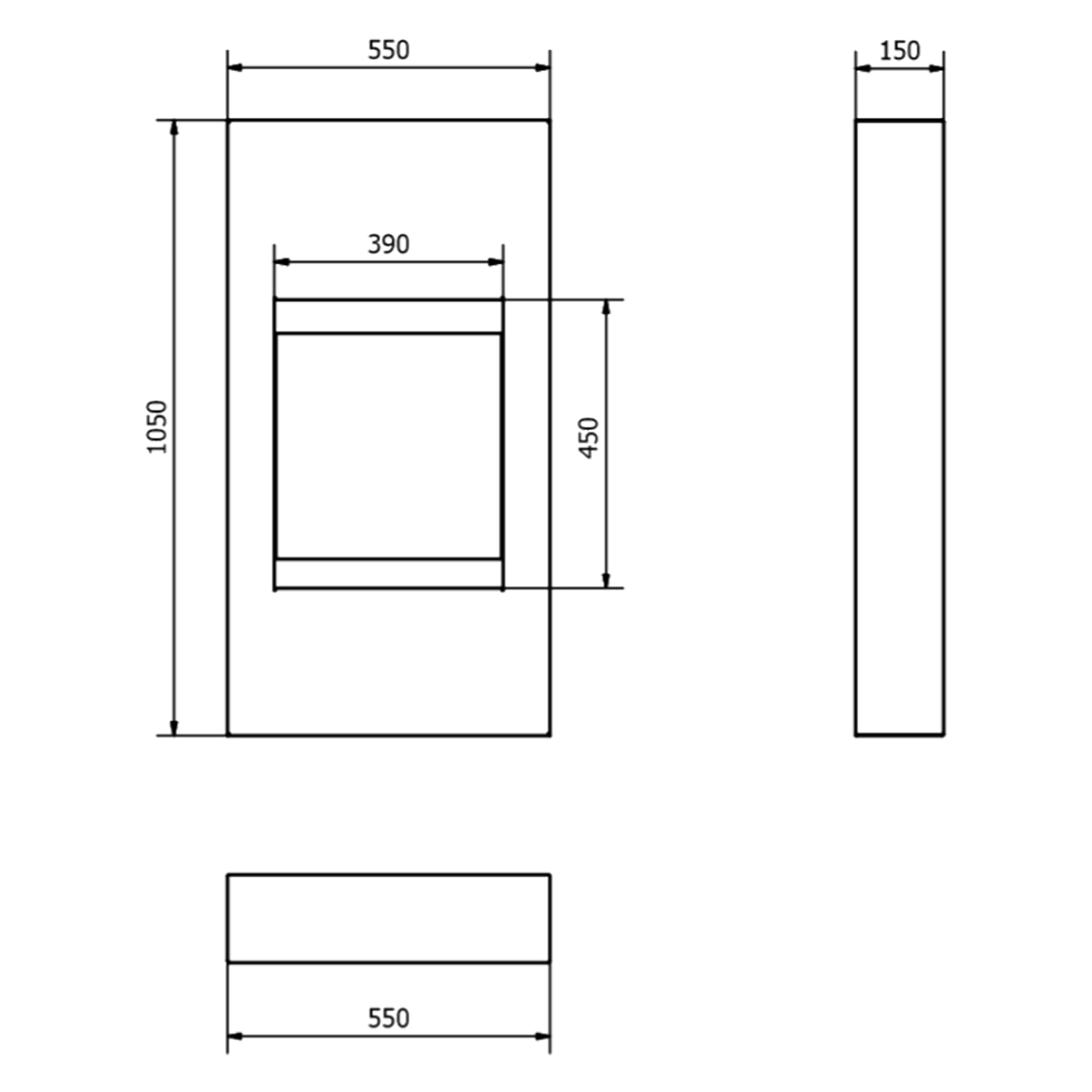 Biofireplace portal Modern white structural matte