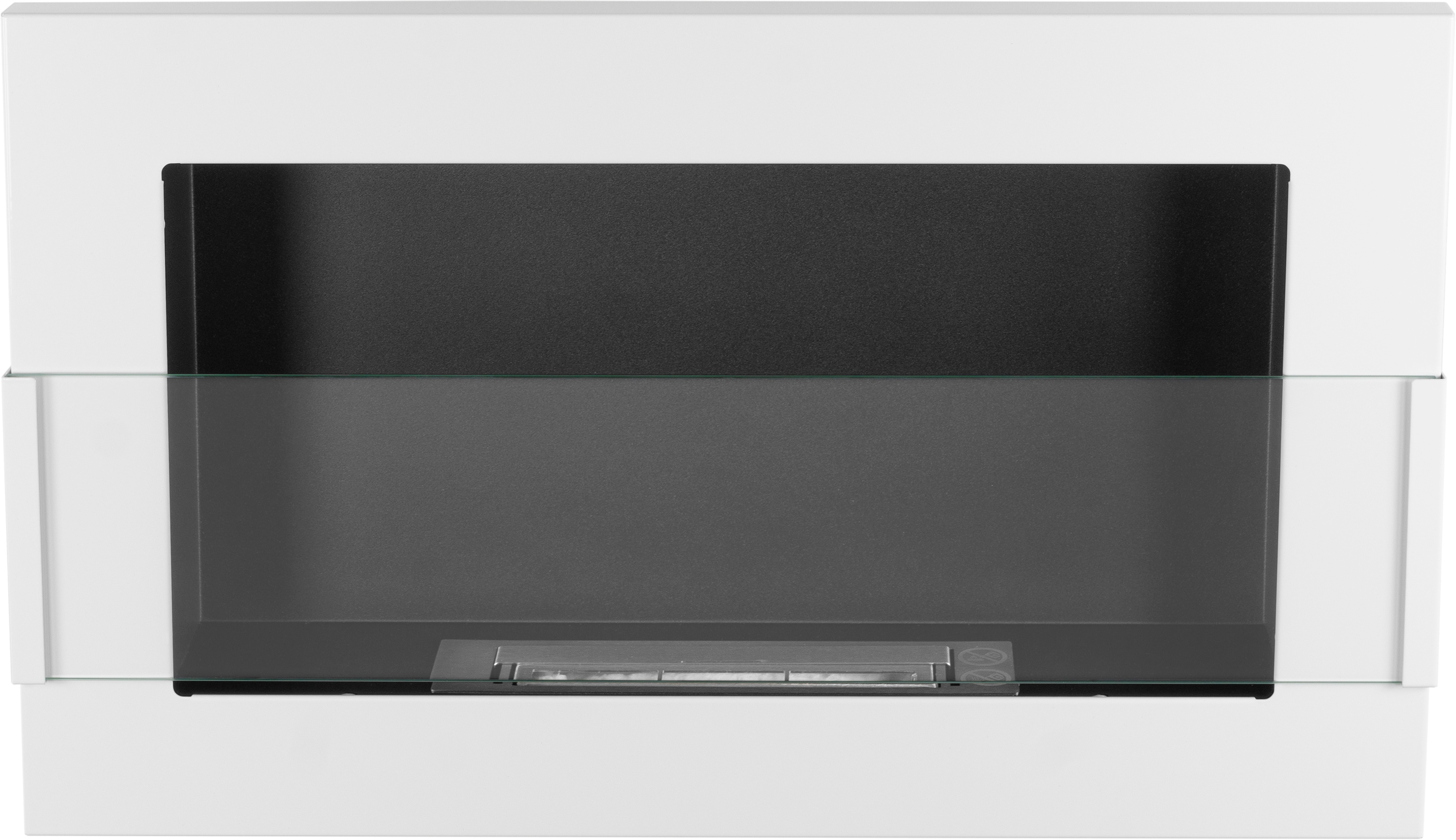 Biofireplace Wall-mounted with glass 650x400 white gloss