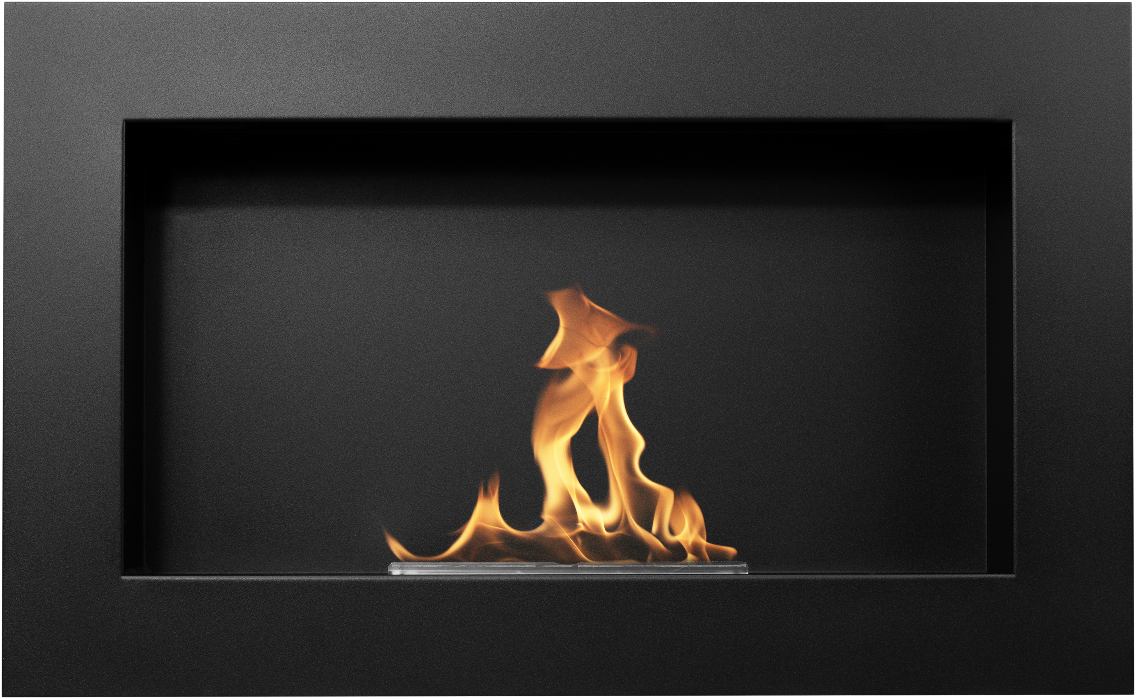 Biofireplace Wall-mounted 650x400 black structural matte