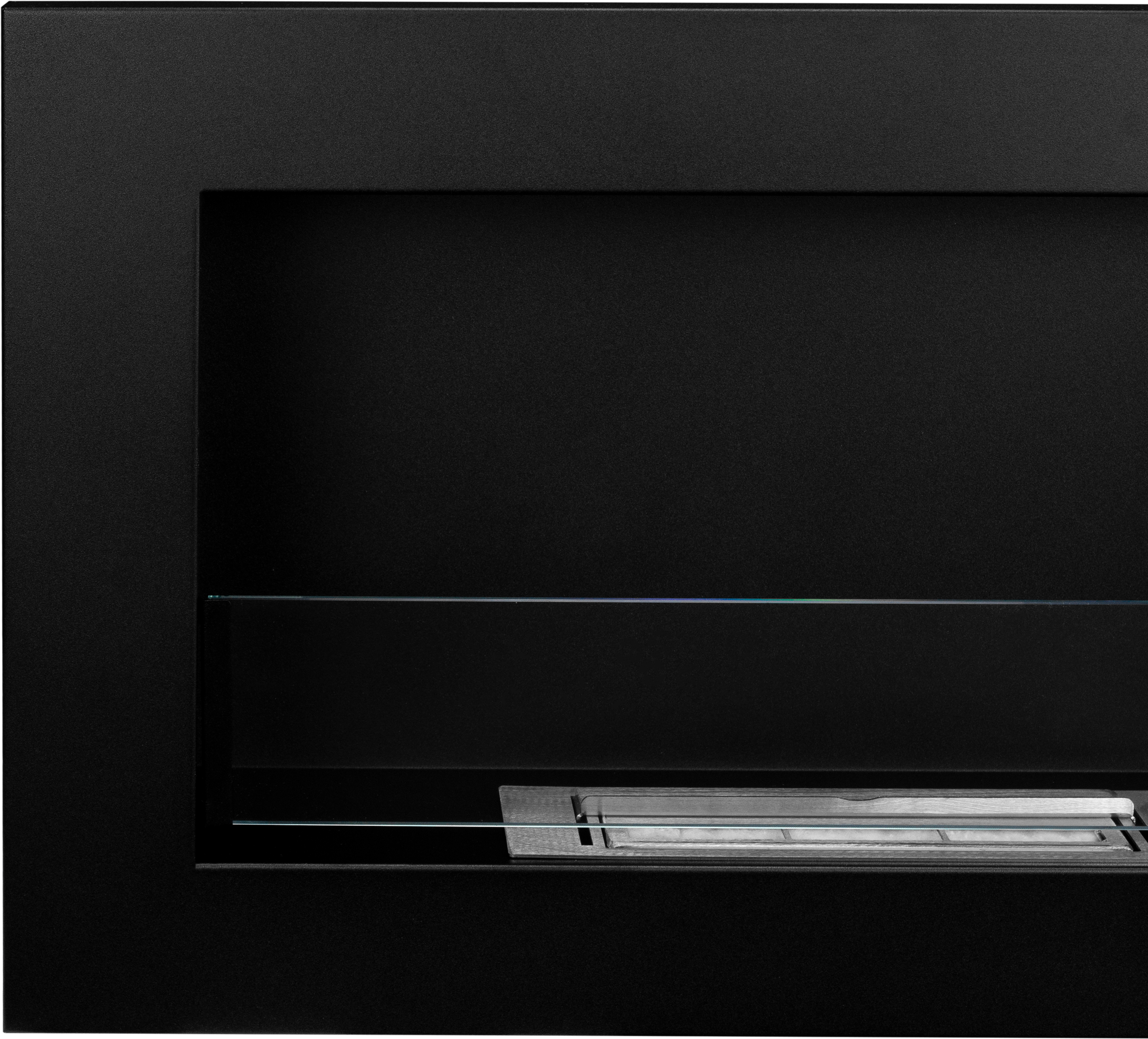 Biofireplace Wall-mounted with glass 650x400 Slim black structural matte