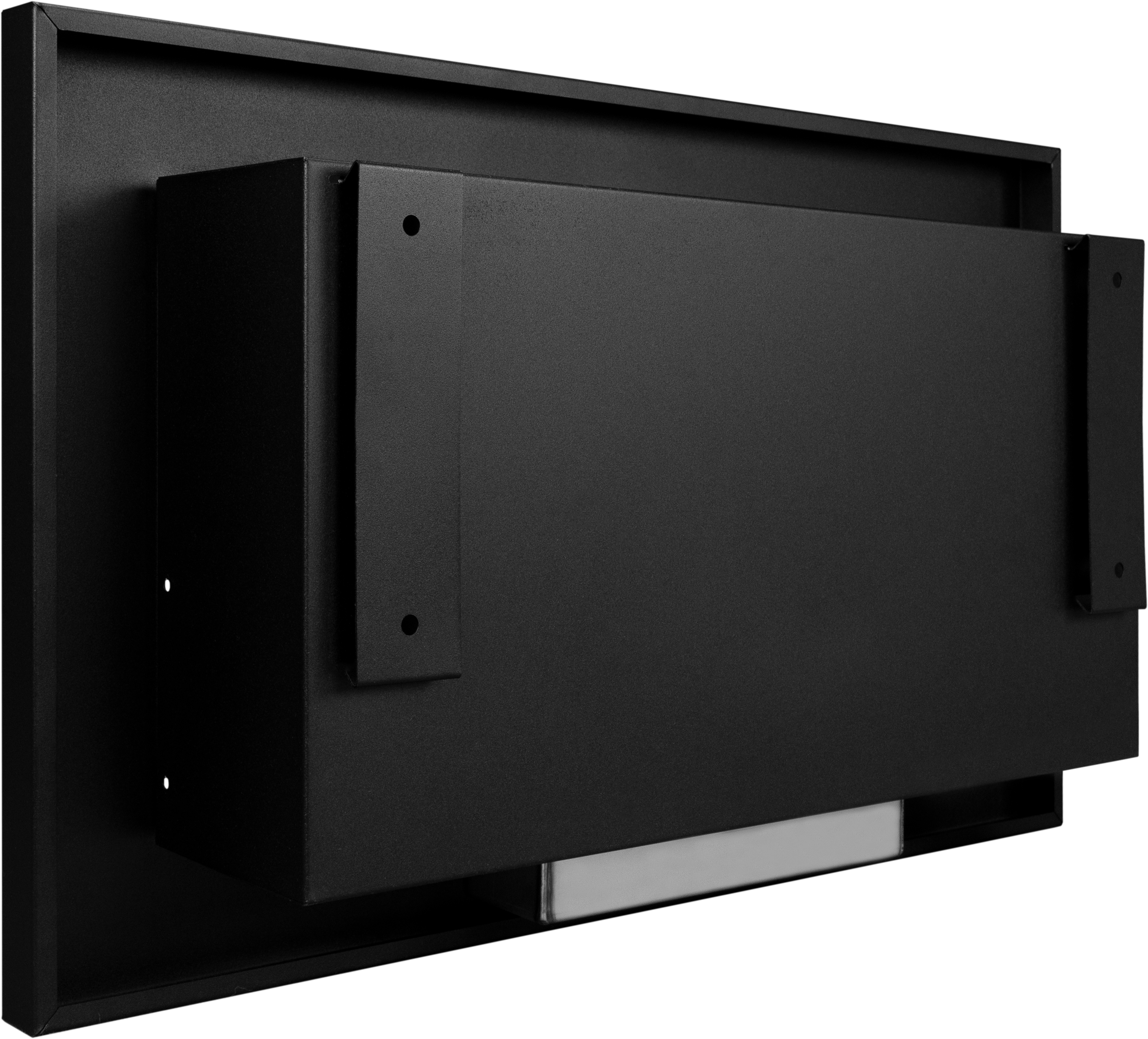 Biofireplace Wall-mounted with glass 650x400 Slim black structural matte