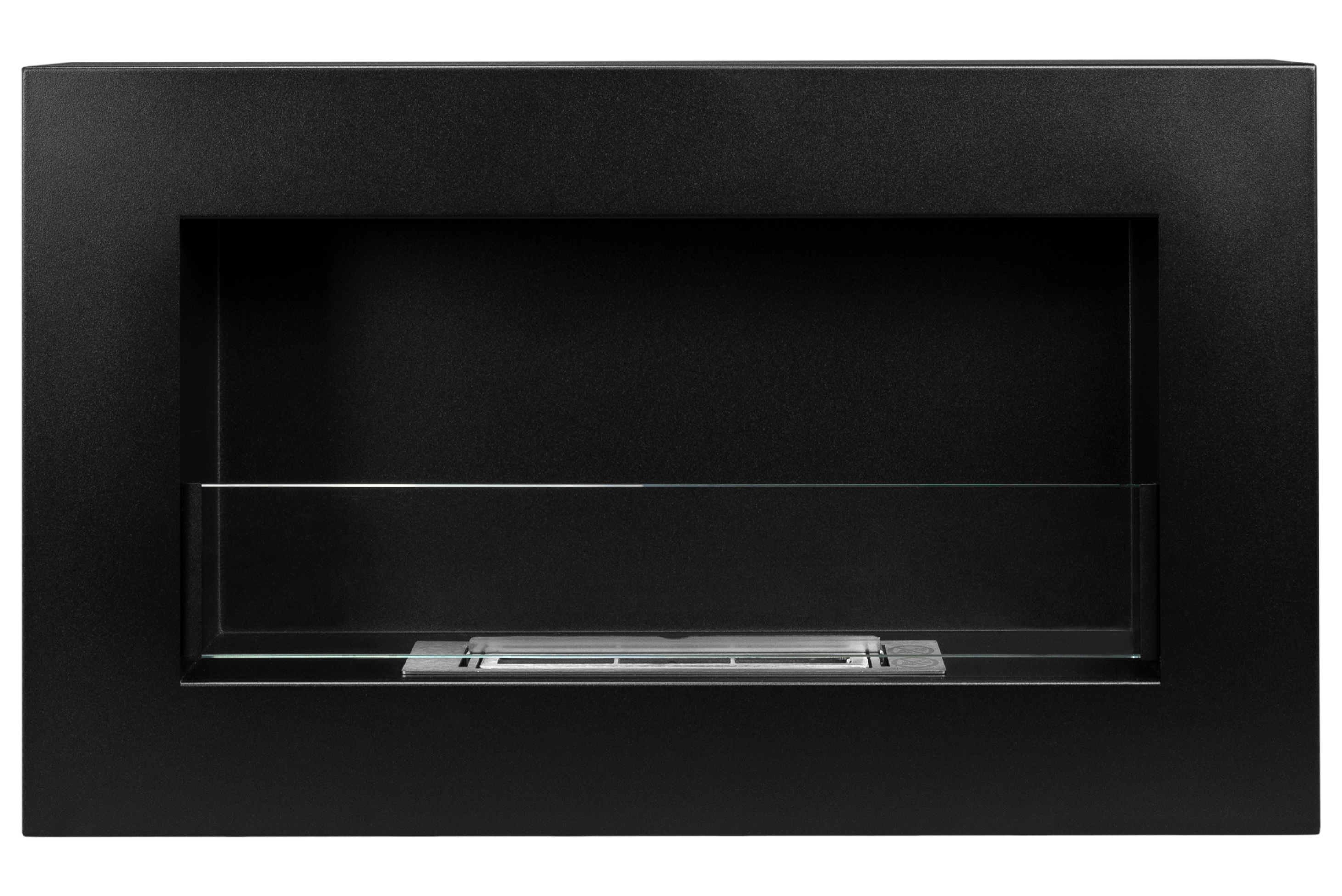Biofireplace Wall-mounted with glass 650x400 BOX black structural matte