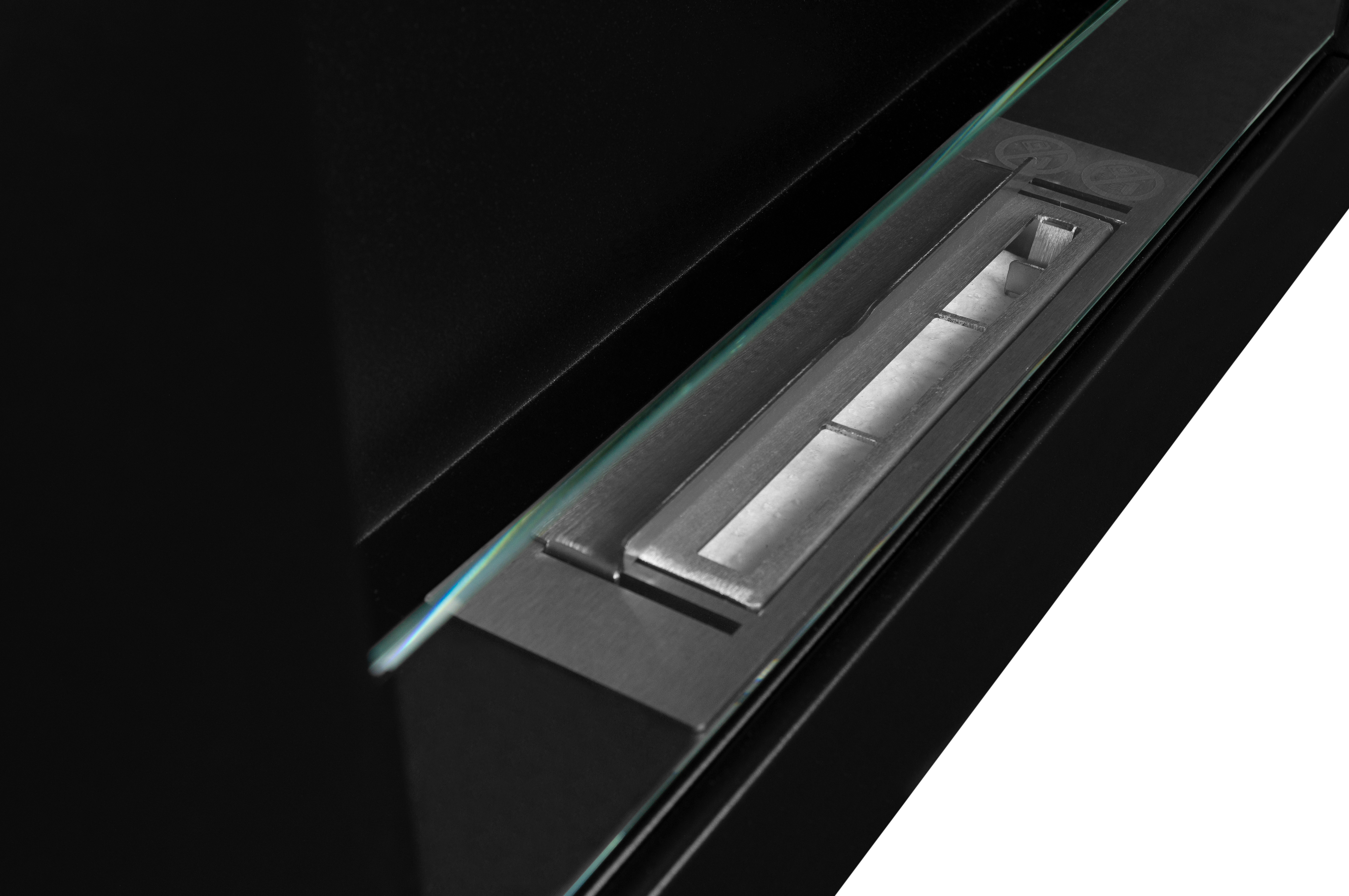 Biofireplace Wall-mounted with glass 650x400 BOX black structural matte