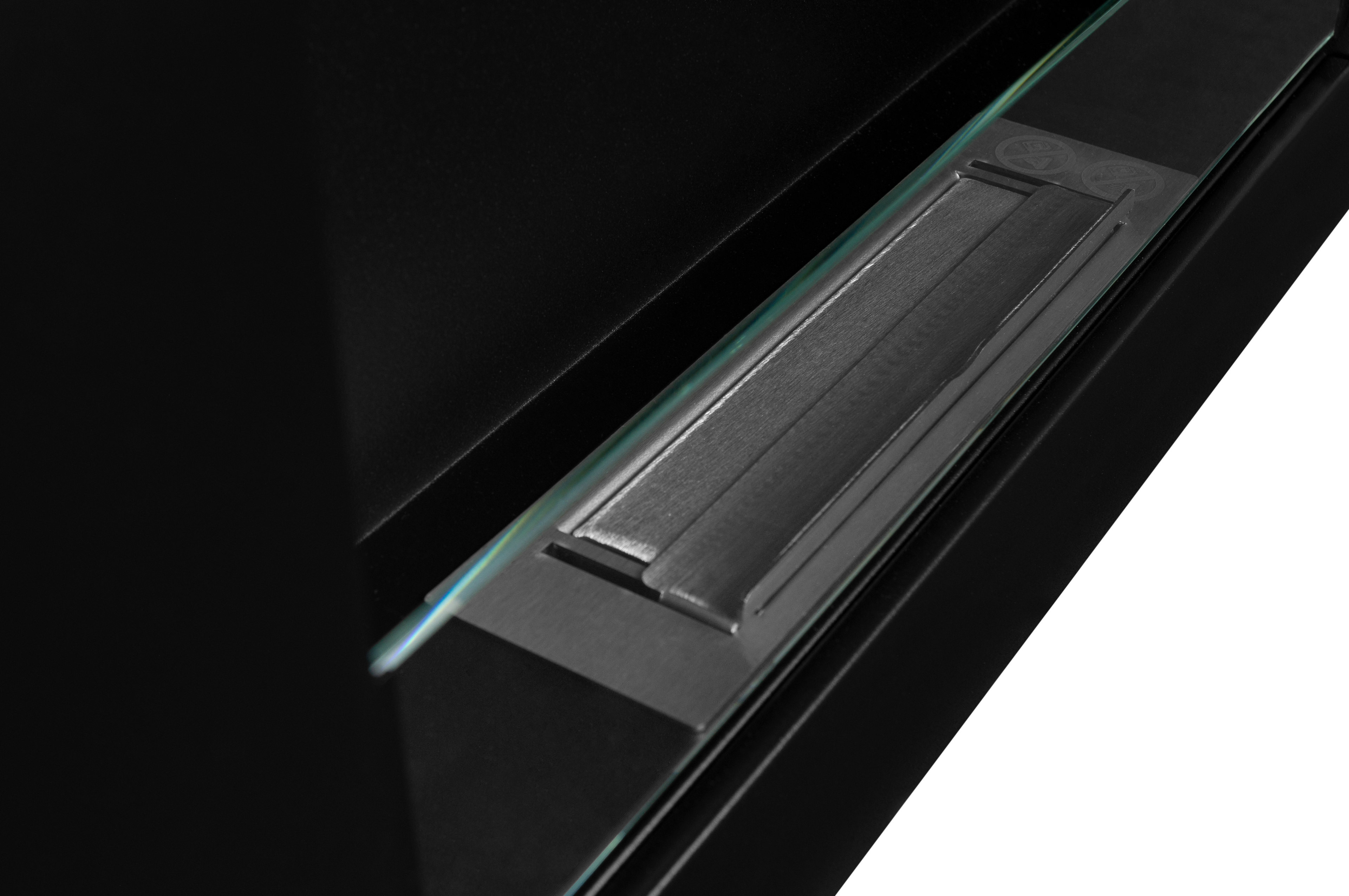 Biofireplace Wall-mounted with glass 650x400 BOX black structural matte