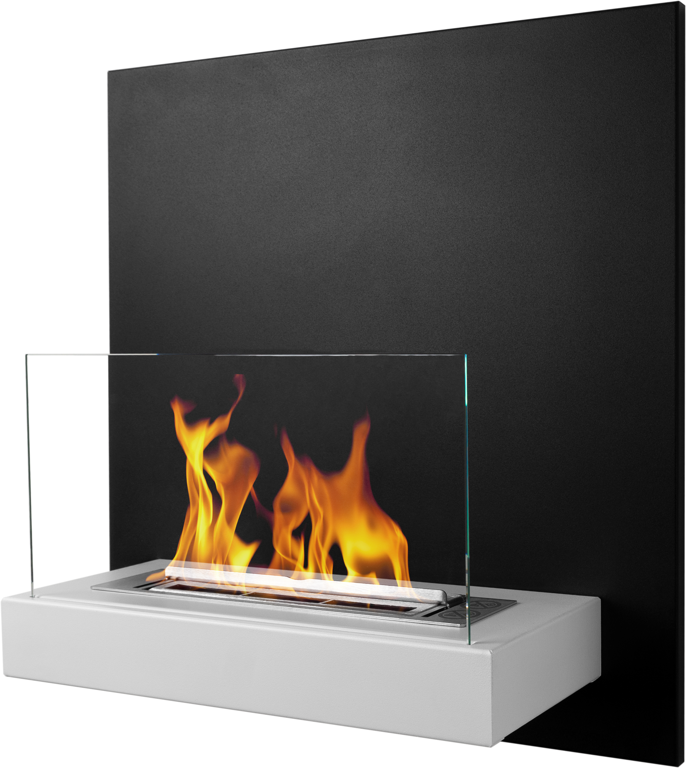 Biofireplace  Wall-mounted board black-white