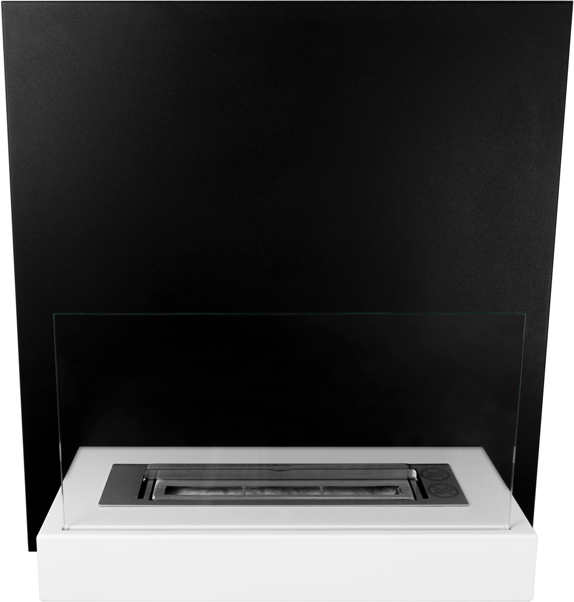 Biofireplace Wall-mounted with glass 650x400 BOX black structural matte
