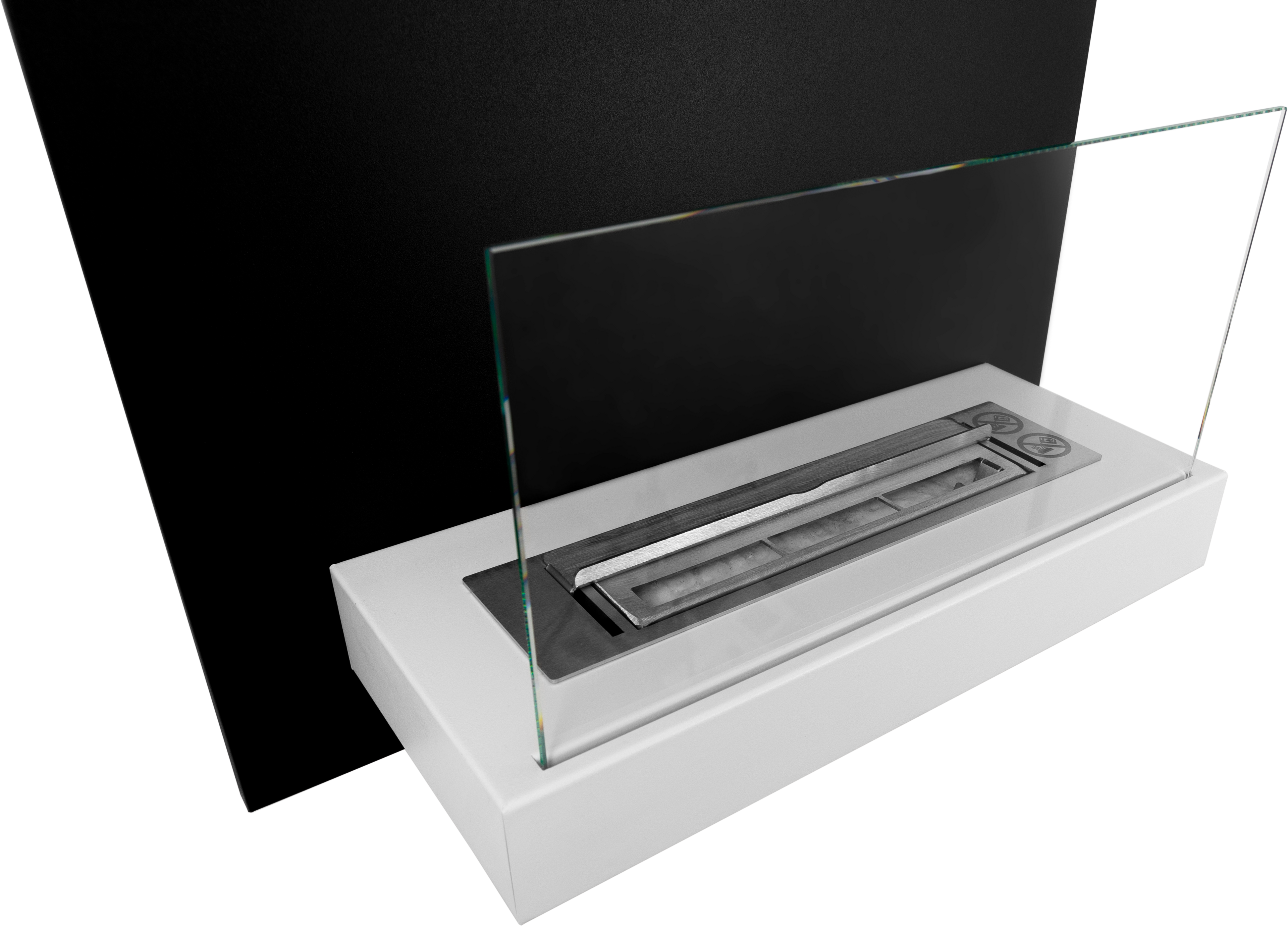 Biofireplace  Wall-mounted board black-white