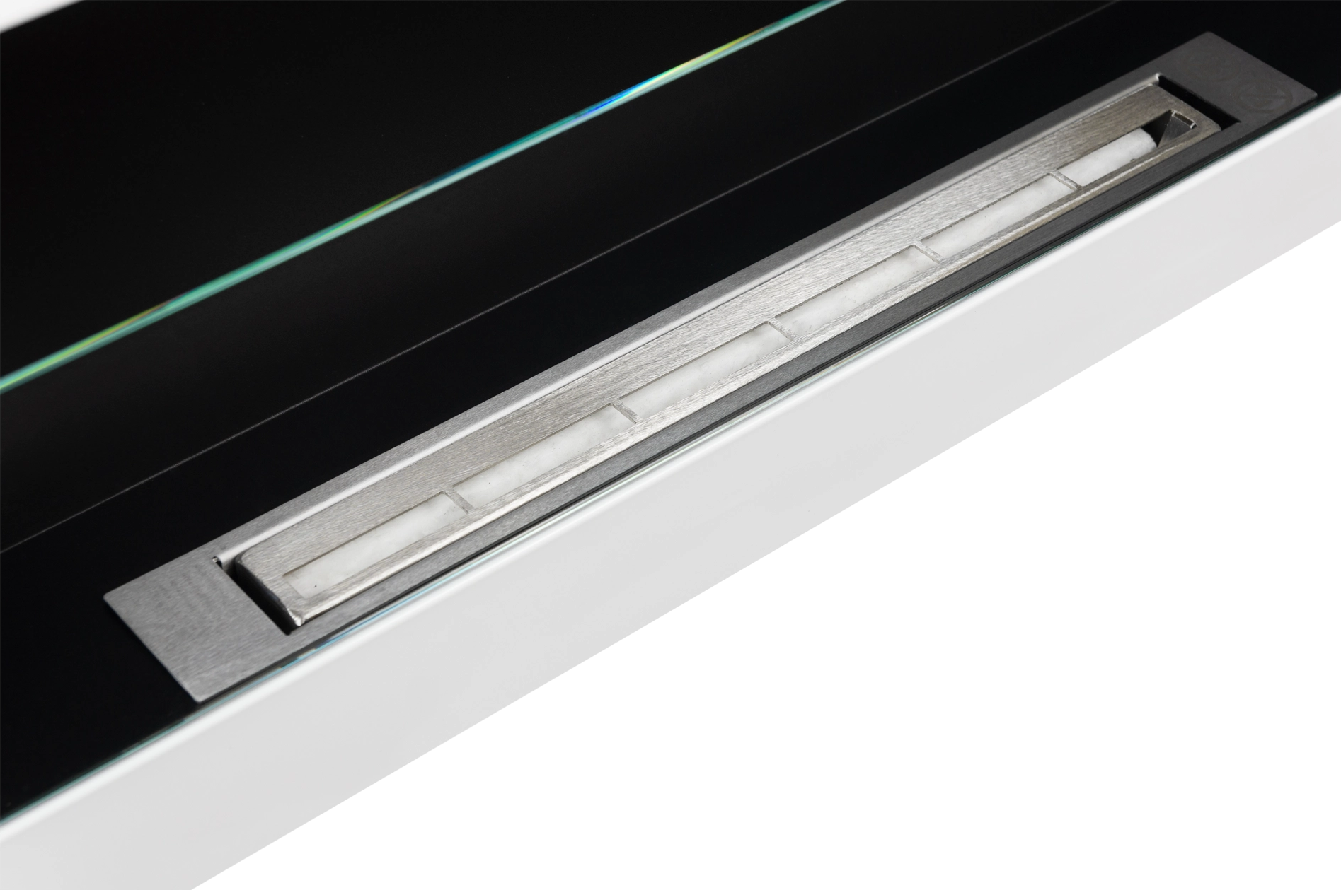 Biofireplace Wall-mounted ging with glass 900x400 white gloss