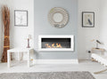 Biofireplace Wall-mounted ging with glass 900x400 white gloss