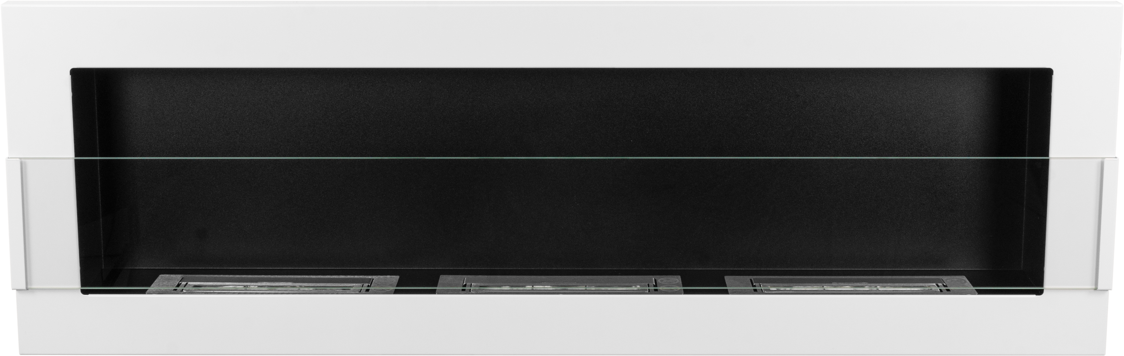 Biofireplace Wall-mounted 1200x400 white gloss with glass