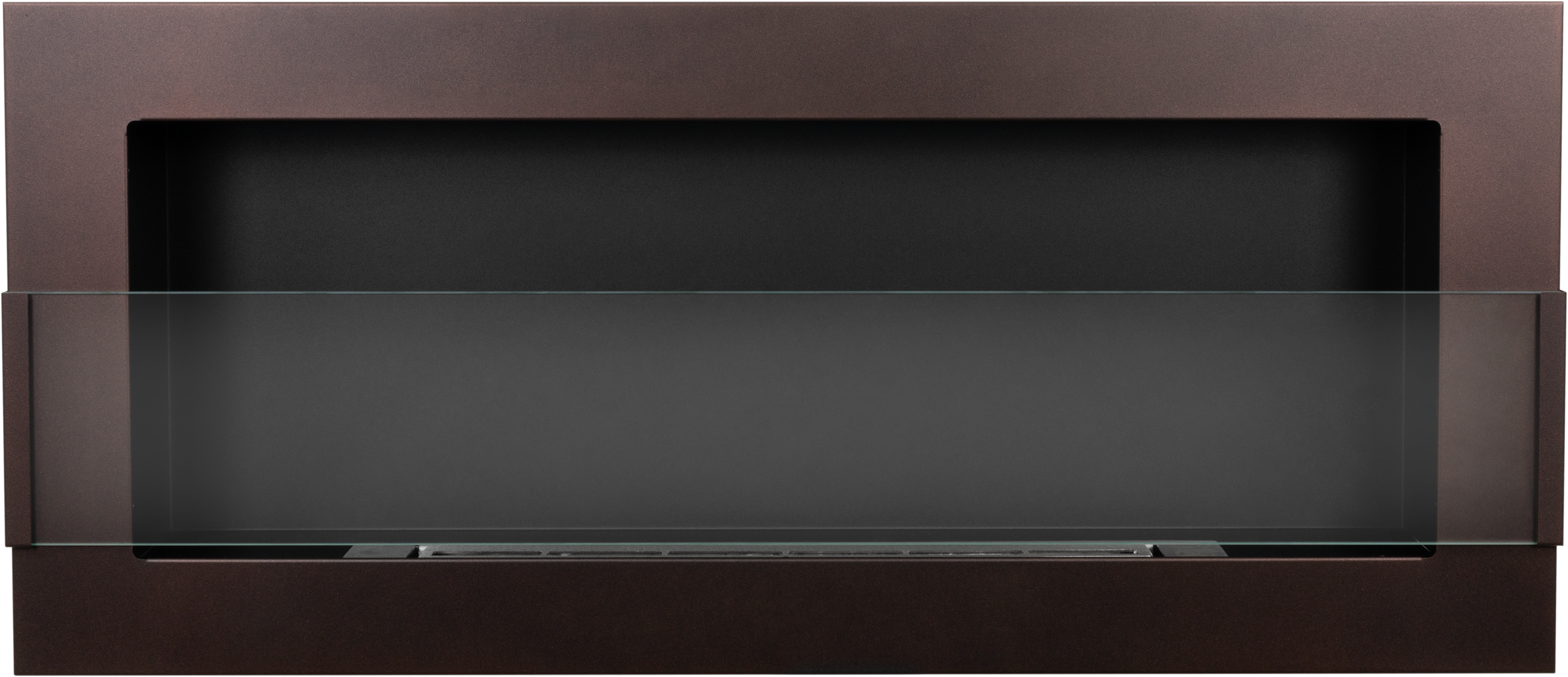 Biofireplace Wall-mounted with glass 900x400 brown
