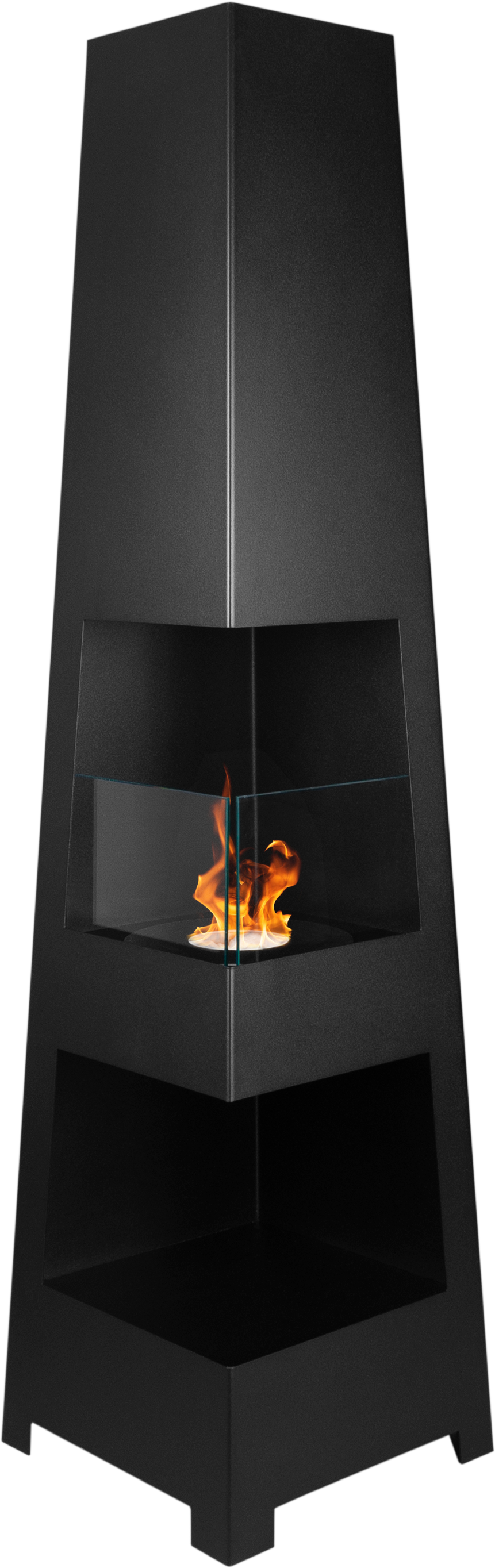Biofireplace freestanding Pyramid Garden black matte