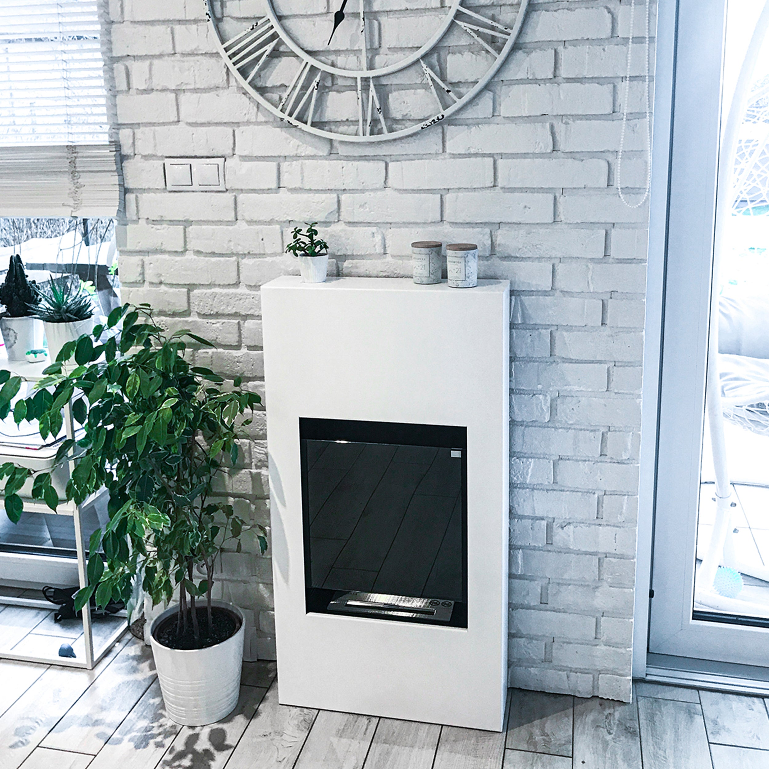 Biofireplace portal Modern white structural matte