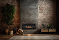Biofireplace Wall-mounted with glass 900x400 brown