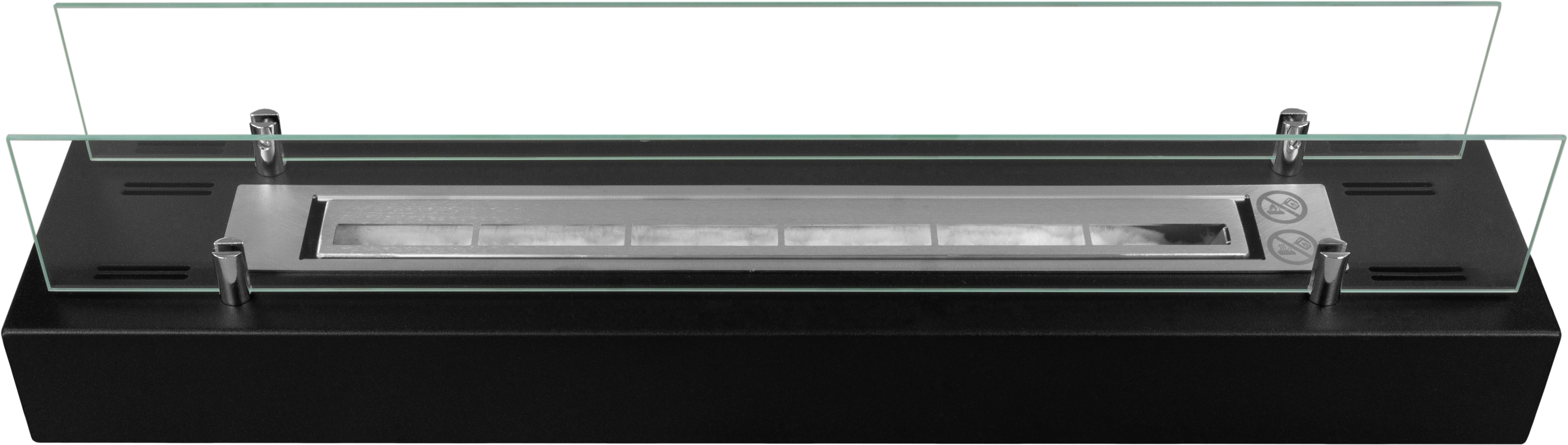 Biofireplace freestanding with glass 700 black matte
