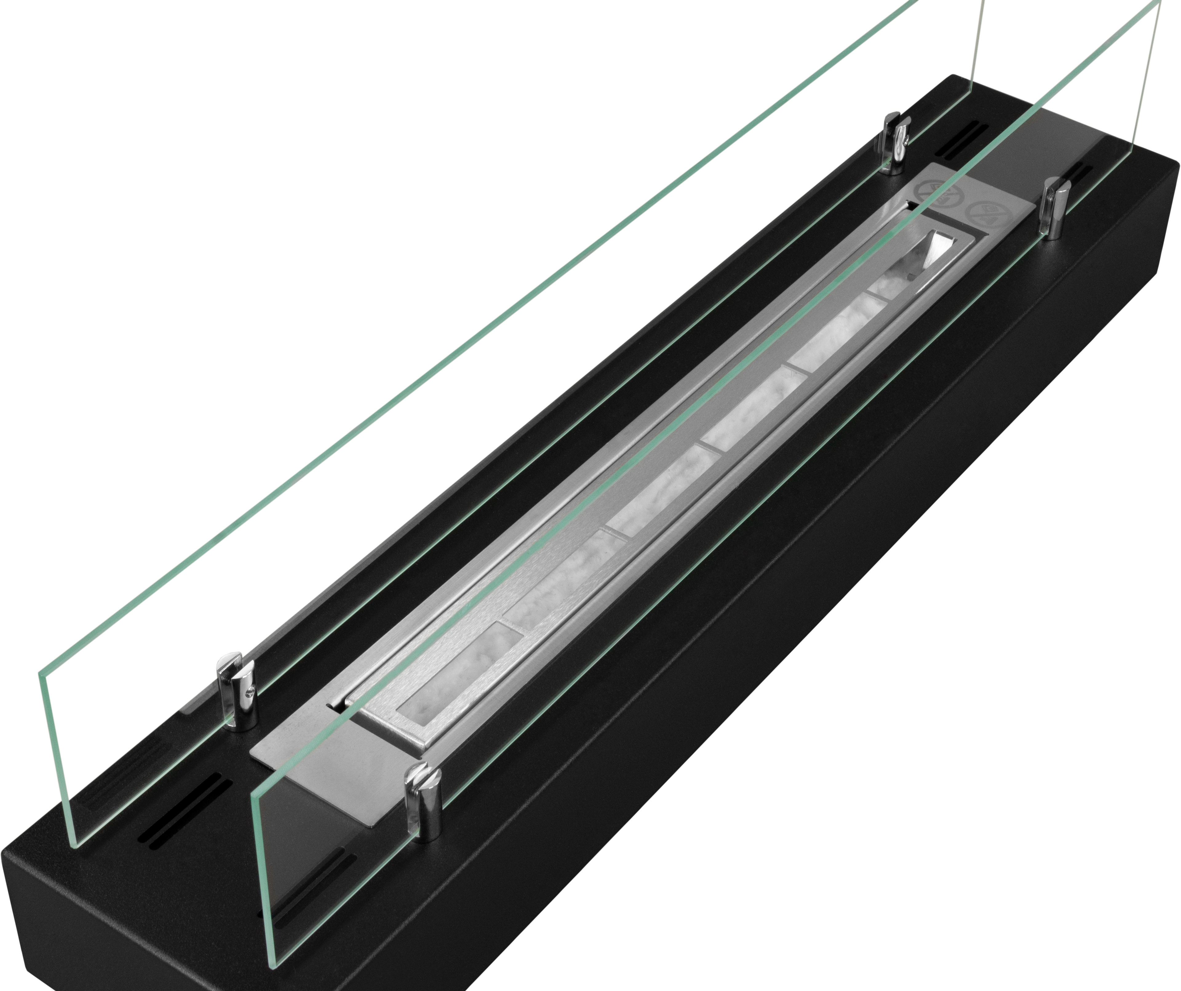 Biofireplace freestanding with glass 700 black matte