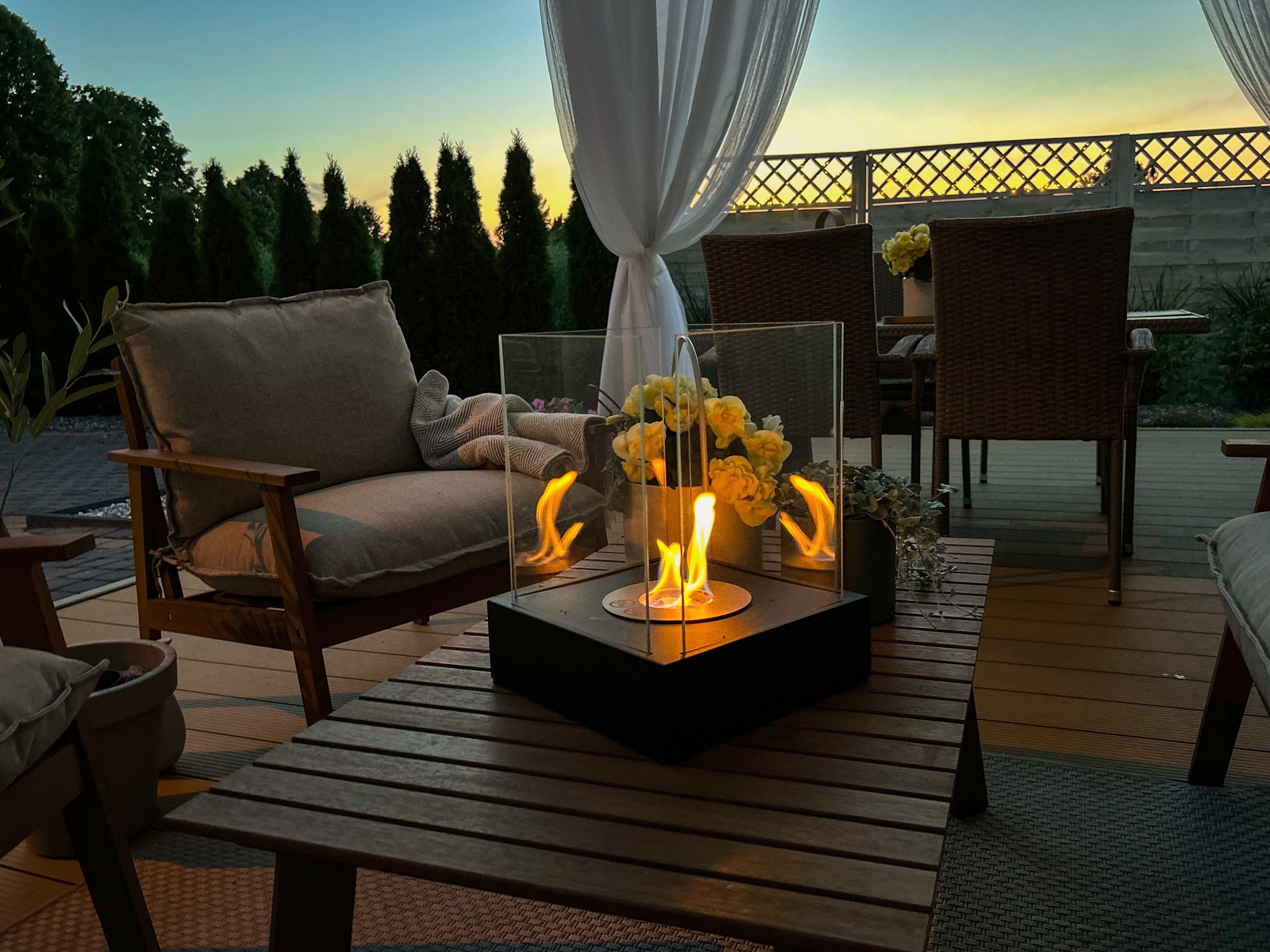 Biofireplace freestanding Sunset Garden Mini black structural