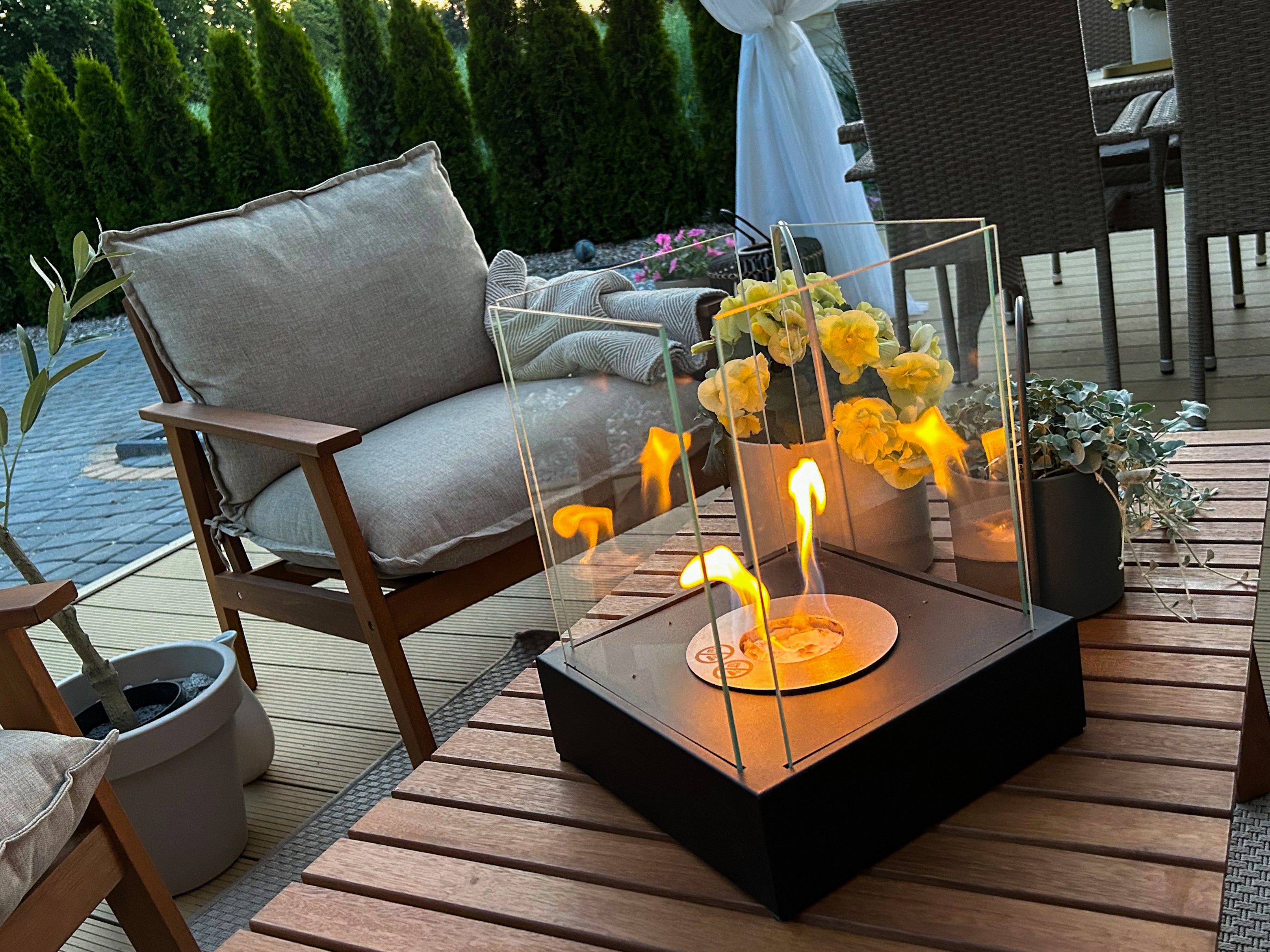 Biofireplace freestanding Sunset Garden Mini black structural