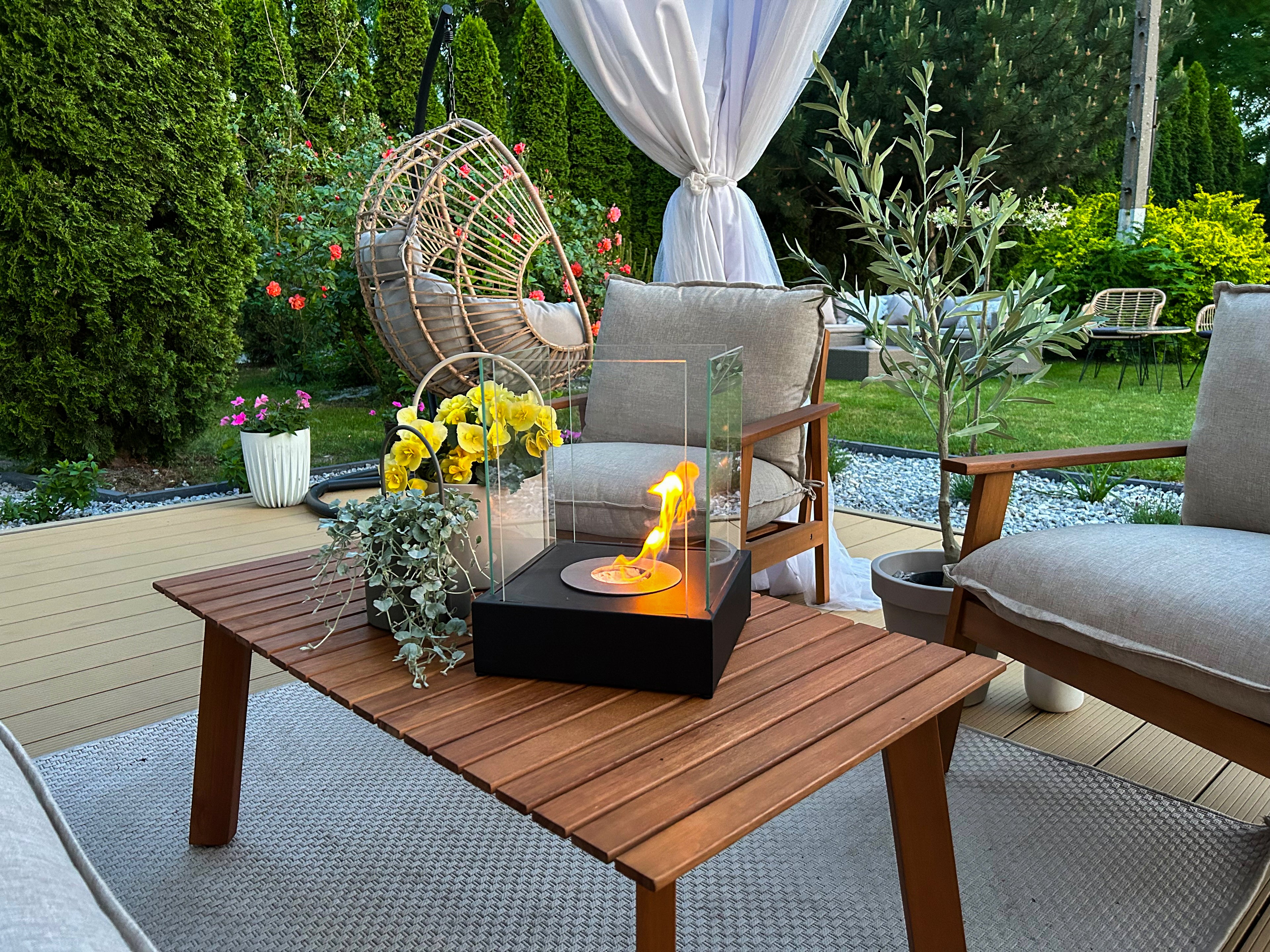 Biofireplace freestanding Sunset Garden Mini black structural