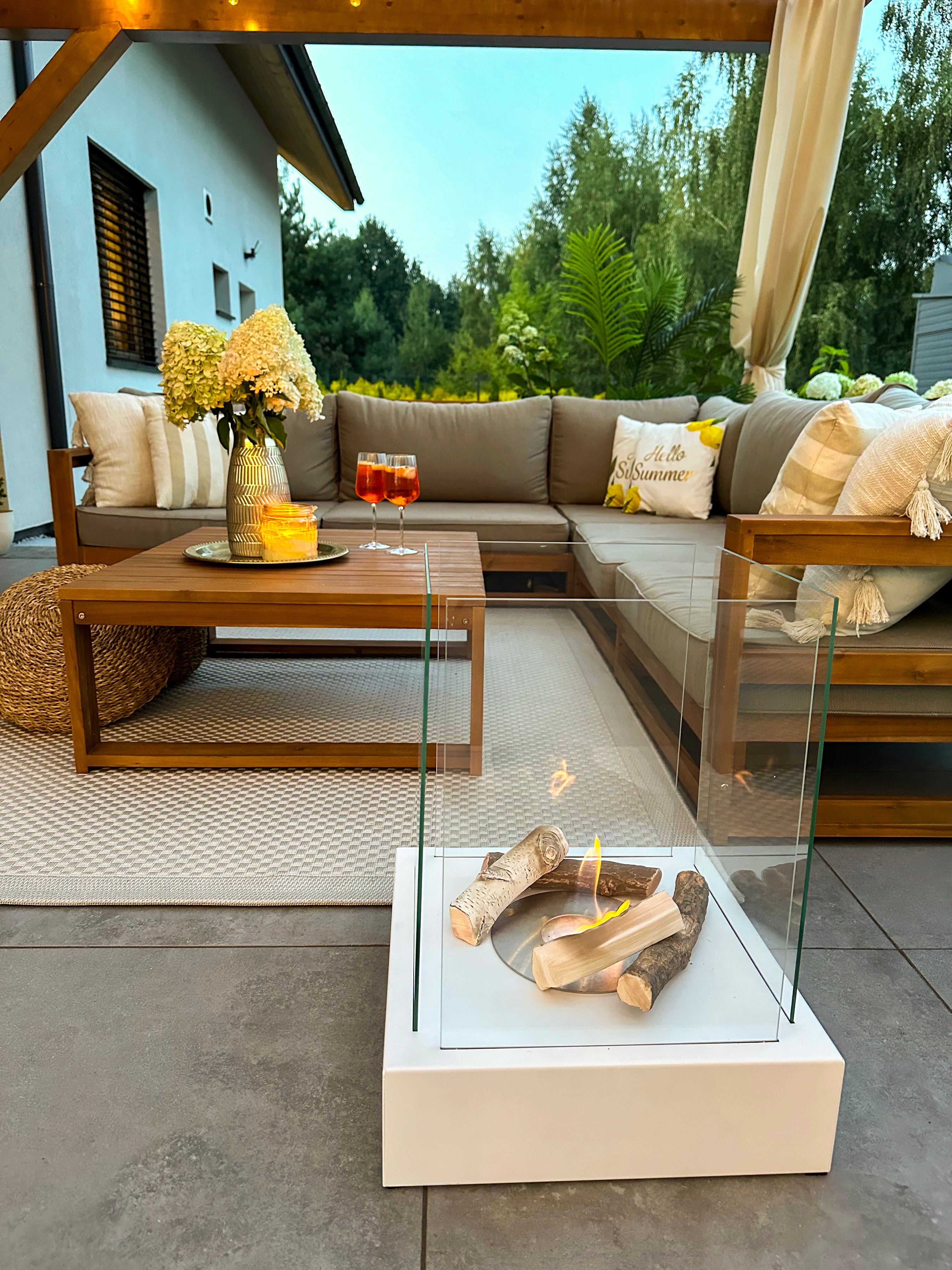 Biofireplace freestanding Sunset Garden white