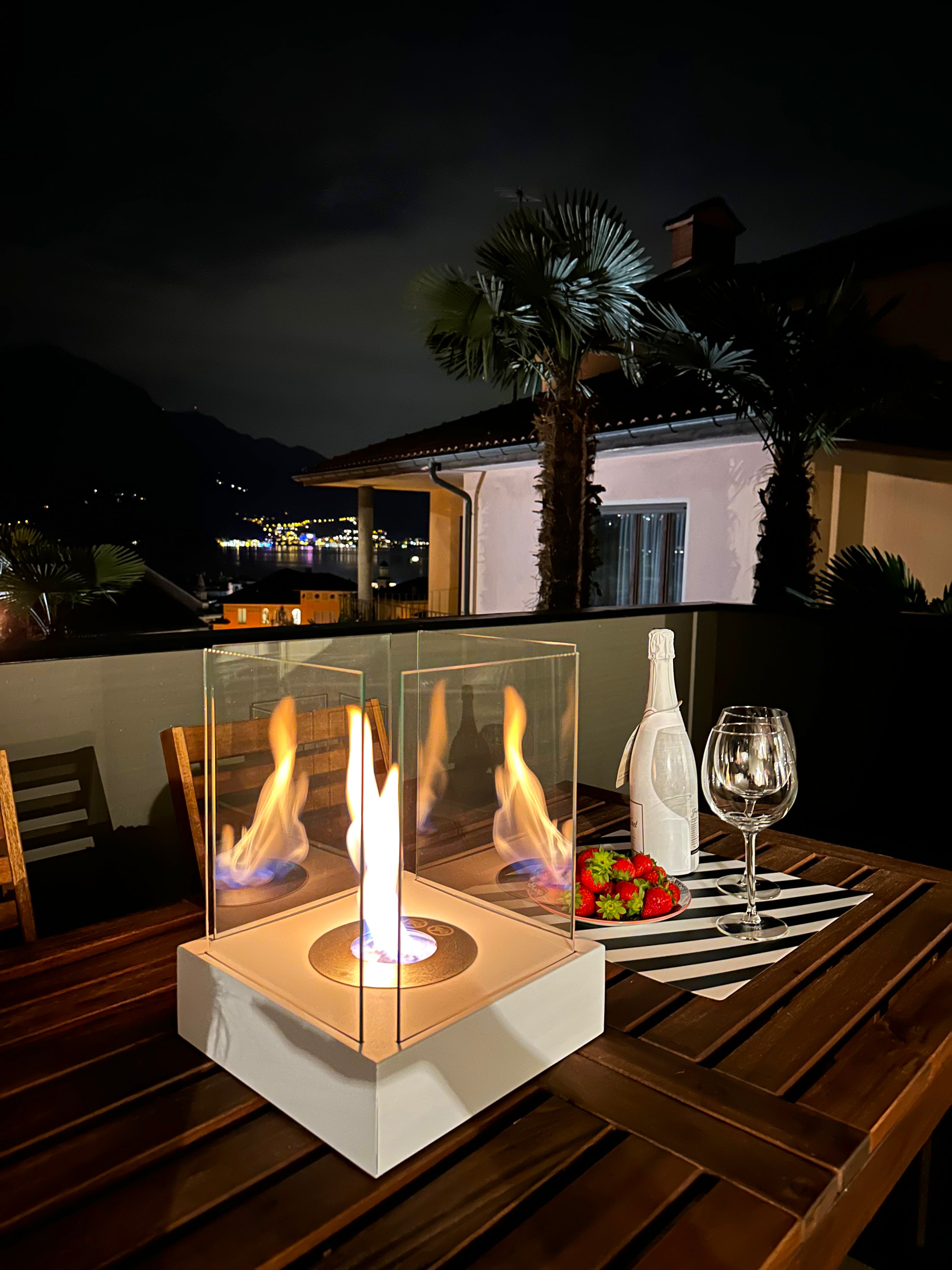 Biofireplace freestanding Sunset Garden Mini white matte