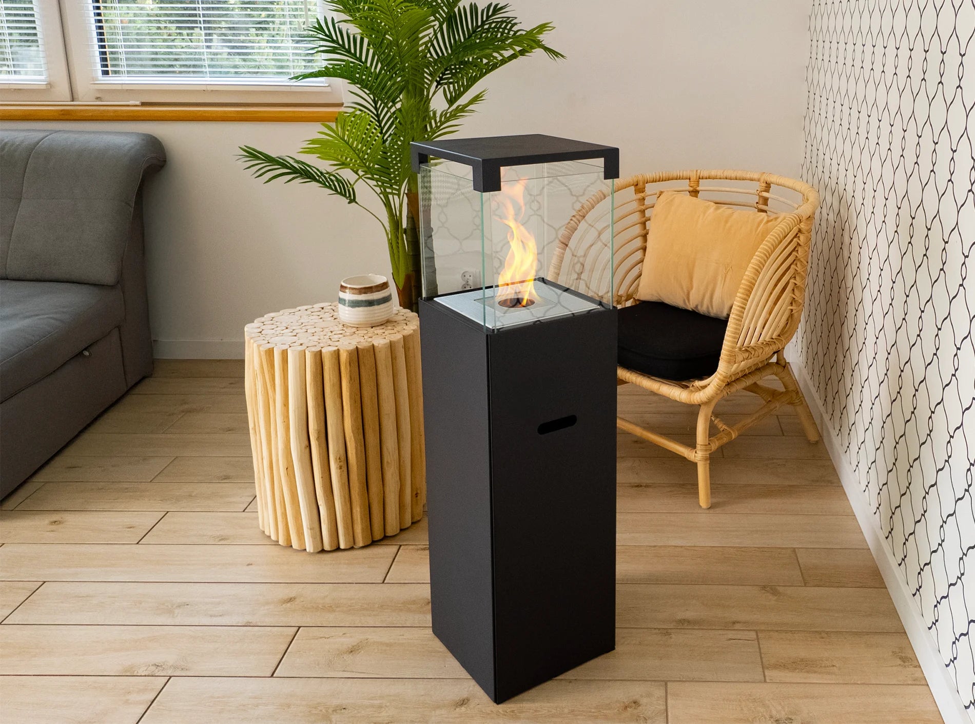 Biofireplace freestanding Patio black matte