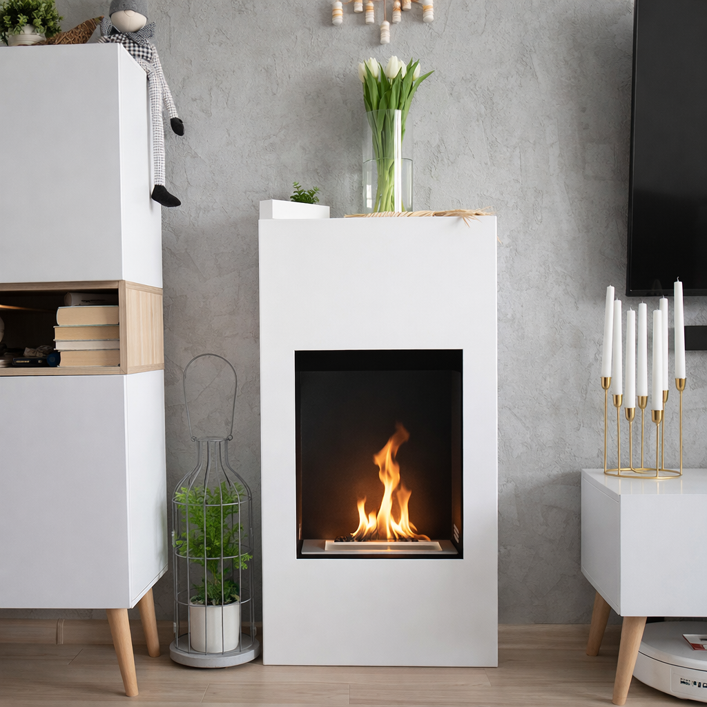 Biofireplace portal Modern white structural matte