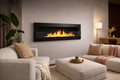 Biofireplace Wall-mounted with glass 1200x400 black structural matte