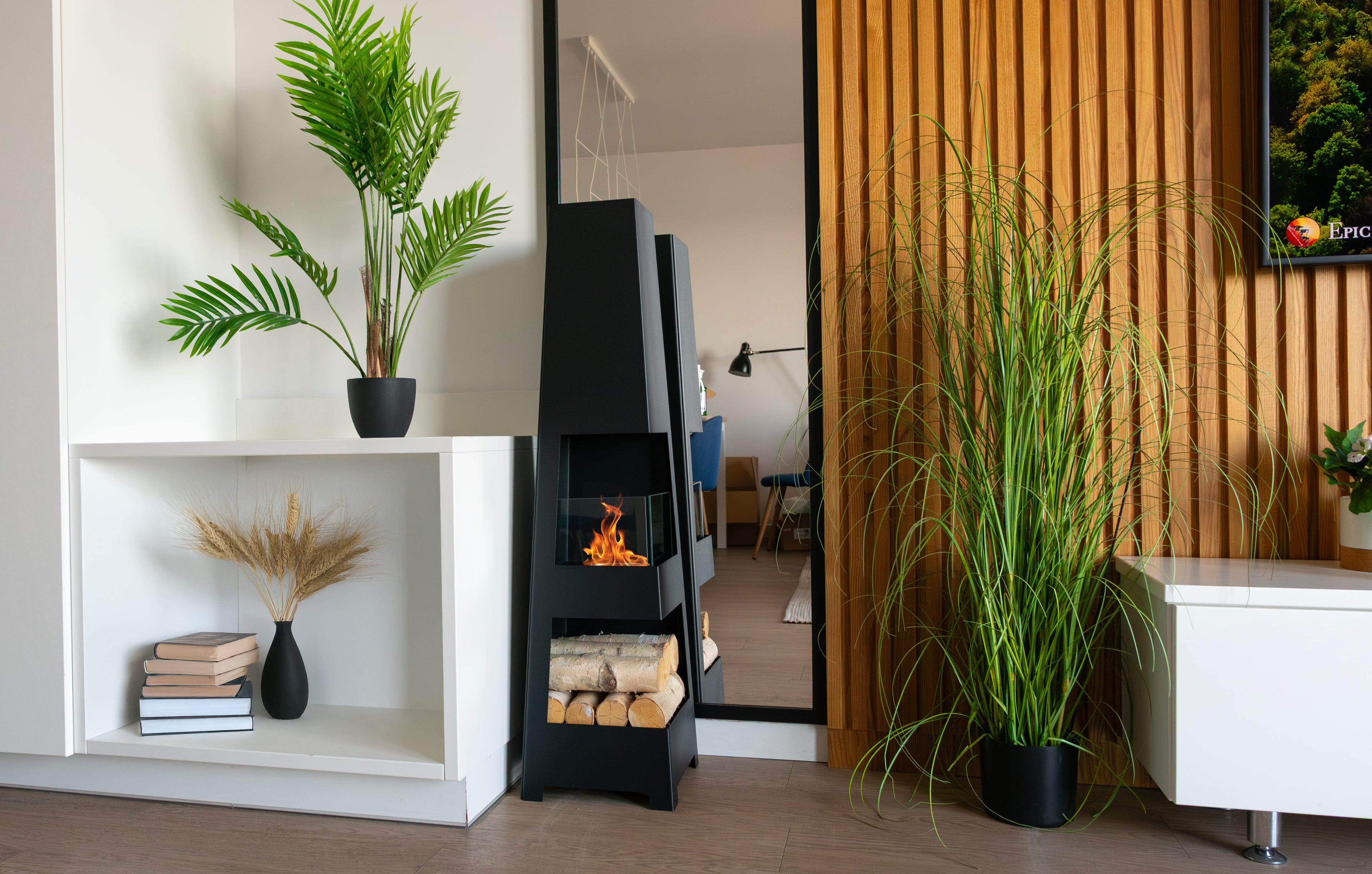 Biofireplace freestanding Pyramid Garden black matte