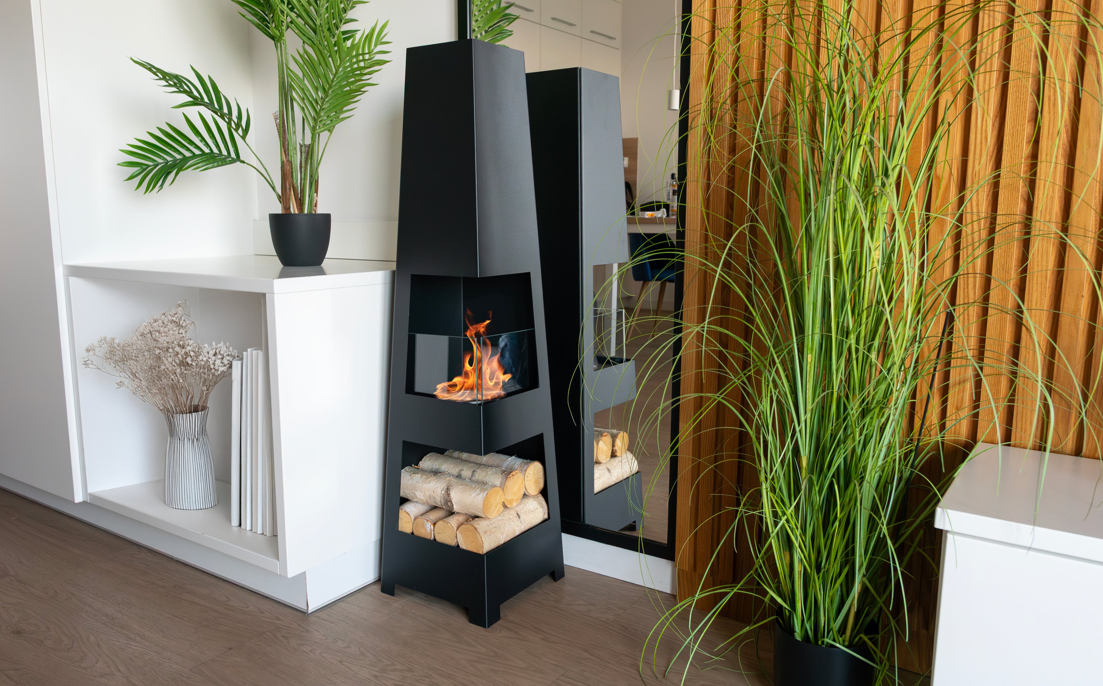 Biofireplace freestanding Pyramid Garden black matte