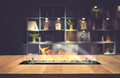 Biofireplace built-in insert 65 cm black matte with glass