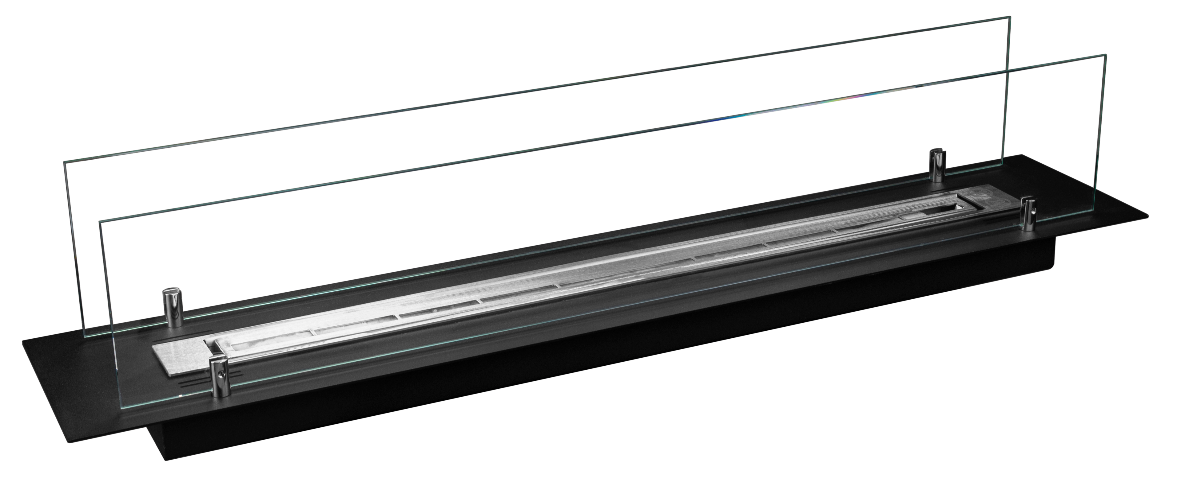 Biofireplace built-in inser 100cm black matte with glass