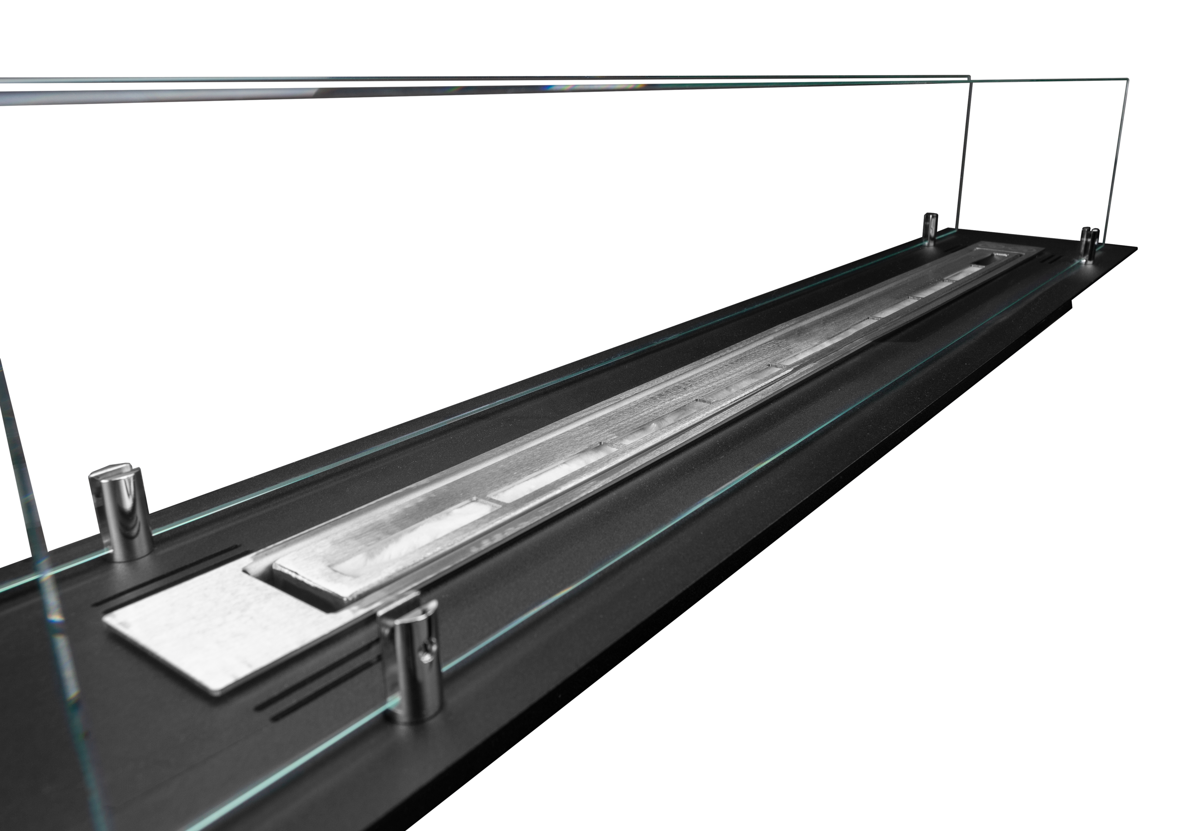 Biofireplace built-in inser 100cm black matte with glass
