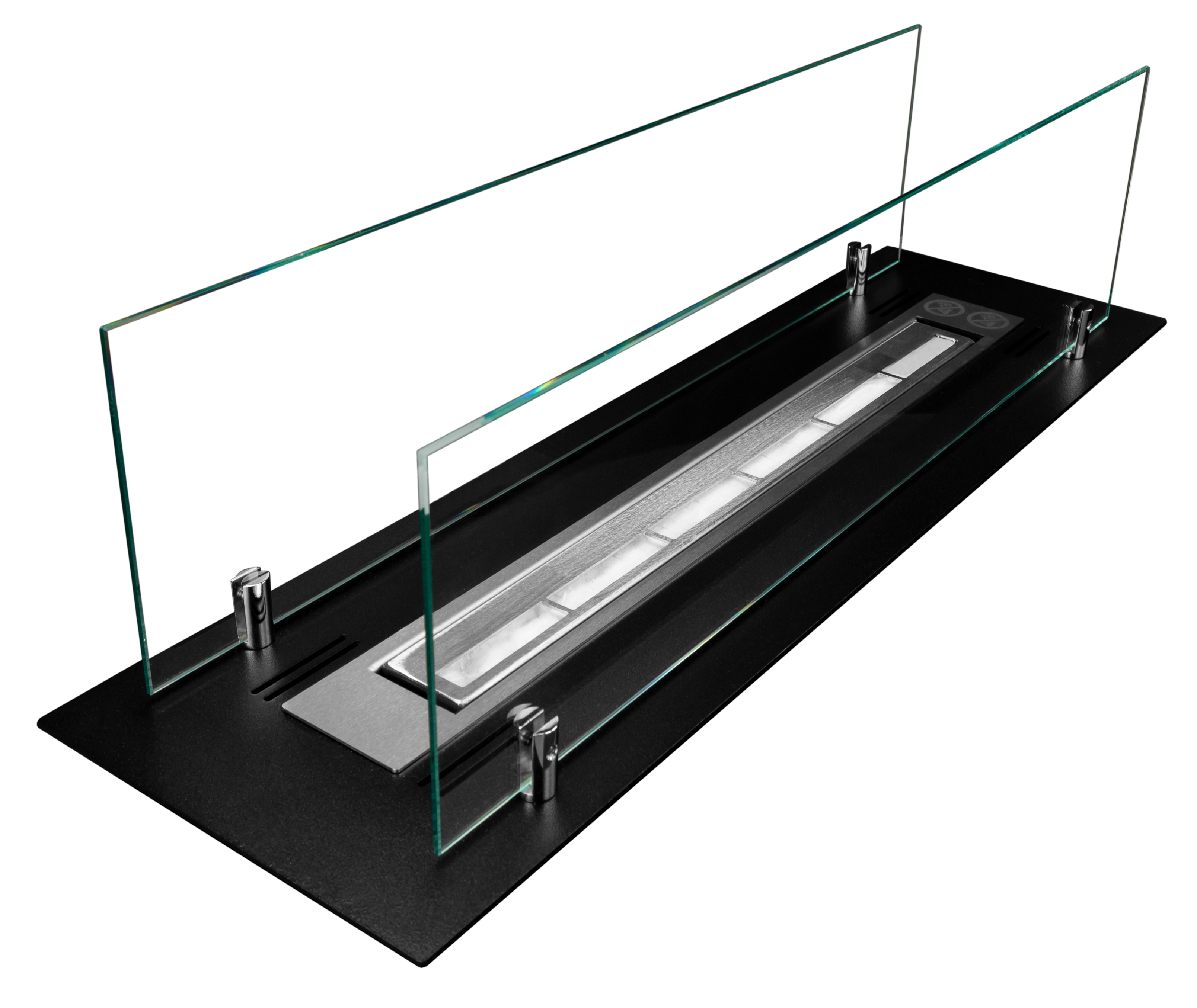 Biofireplace built-in insert 65 cm black matte with glass